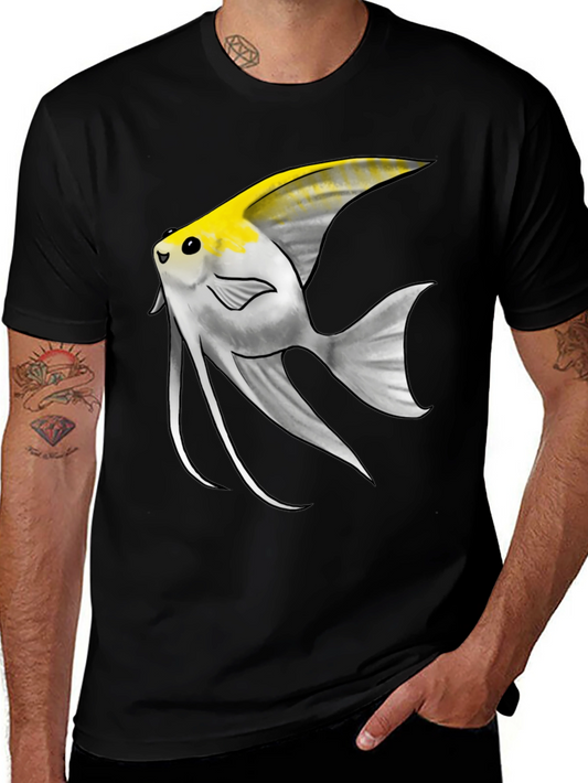 Angelfish Graphic Tee - Black Cotton Blend