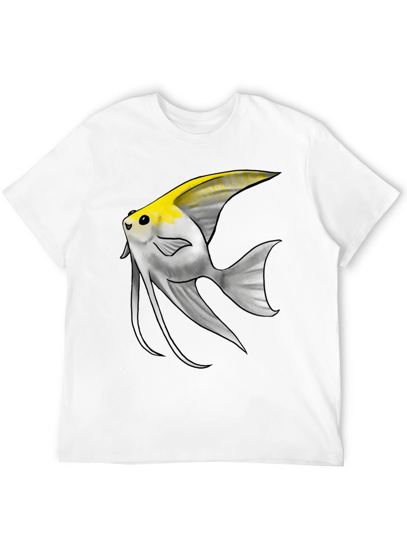 Angelfish Graphic Tee - Black Cotton Blend