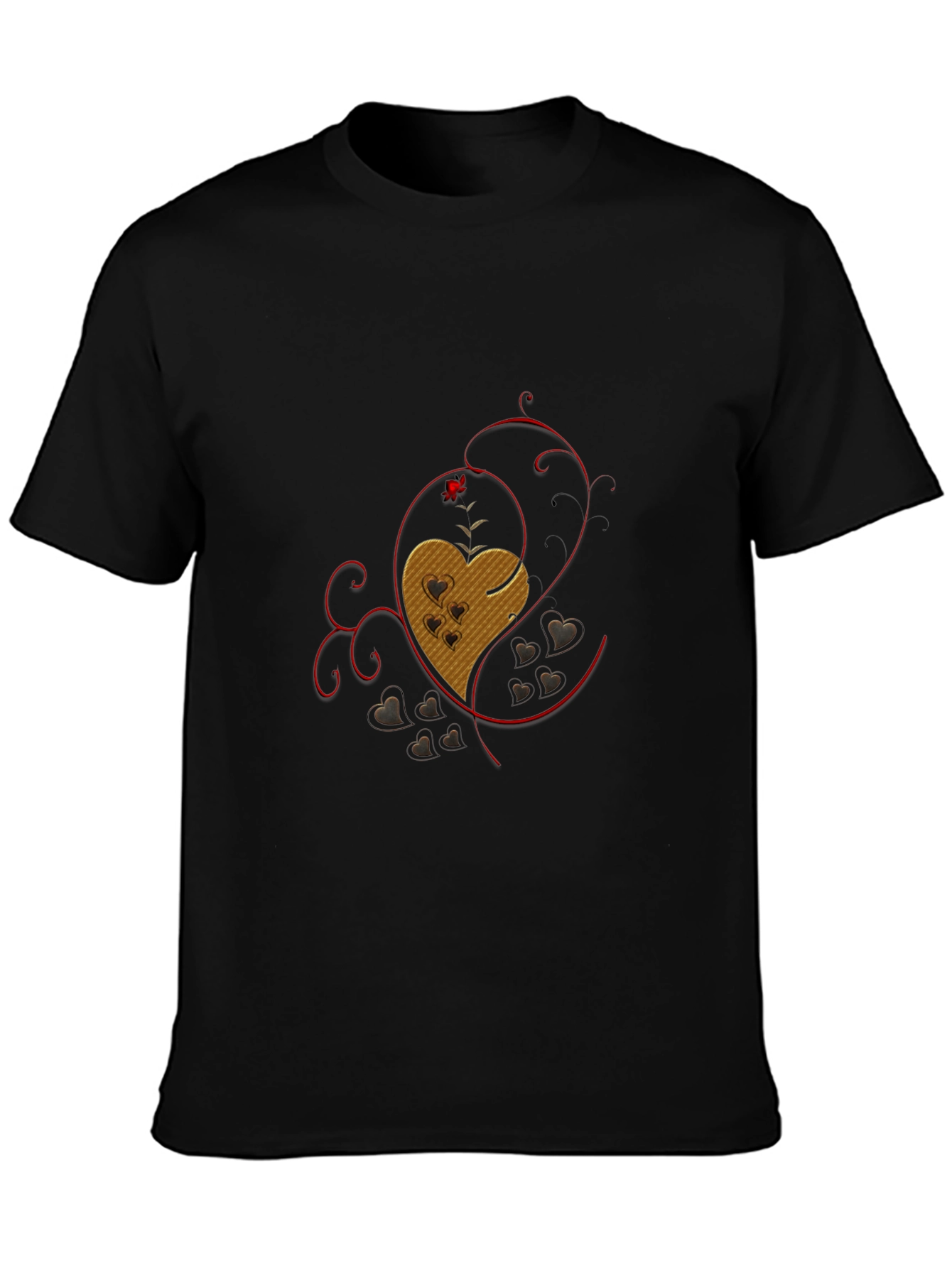 Heart Graphic Black T-Shirt - Love Design Tee