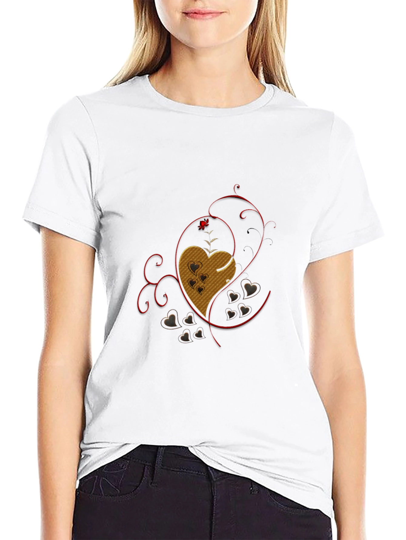 Heart Graphic Black T-Shirt - Love Design Tee