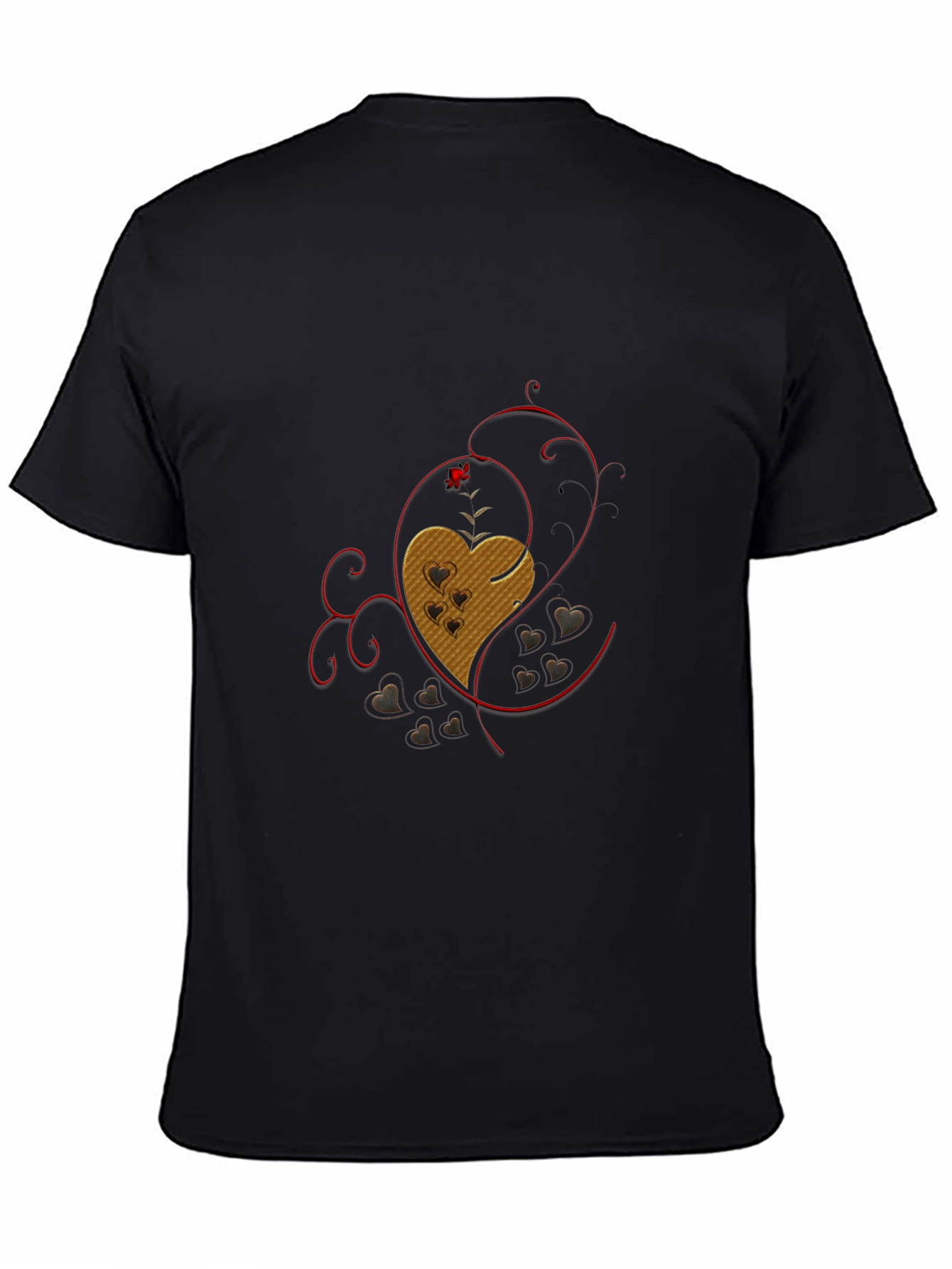 Heart Graphic Black T-Shirt - Love Design Tee