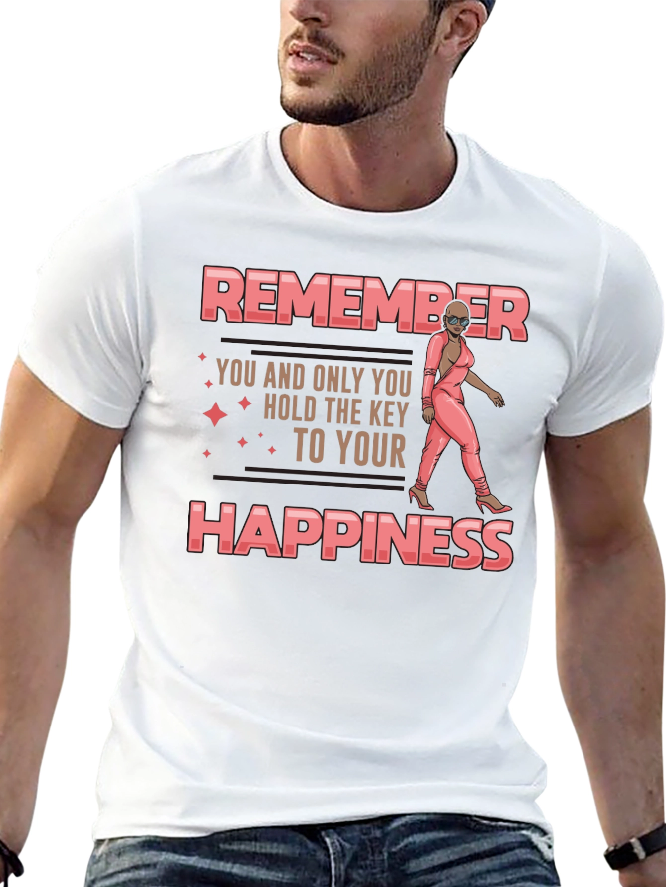 Remember Happiness T-Shirt - Motivational Graphic Tee