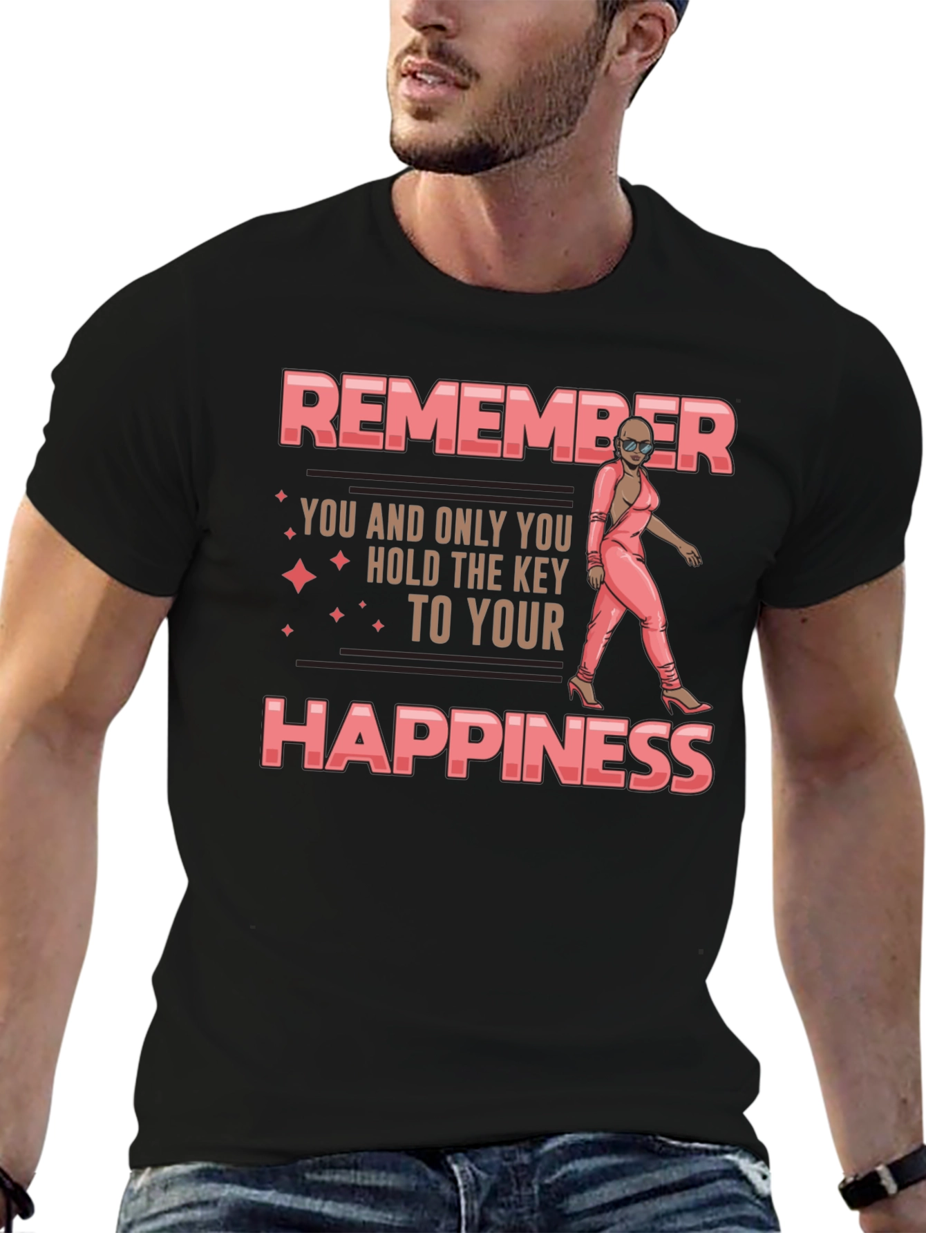 Remember Happiness T-Shirt - Motivational Graphic Tee