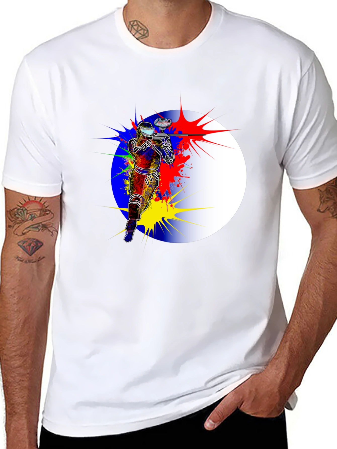 Paintball Splatter Graphic T-Shirt