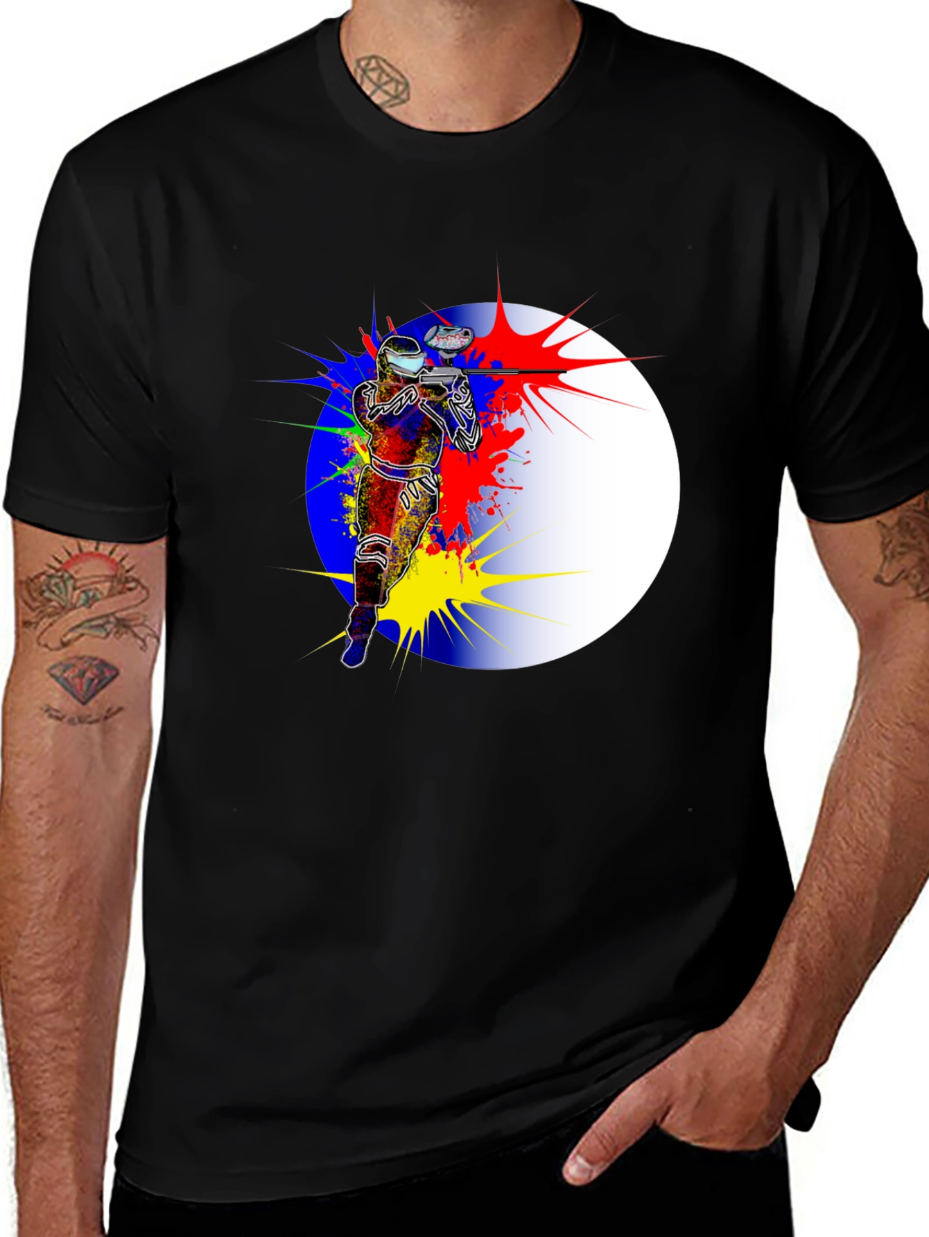 Paintball Splatter Graphic T-Shirt