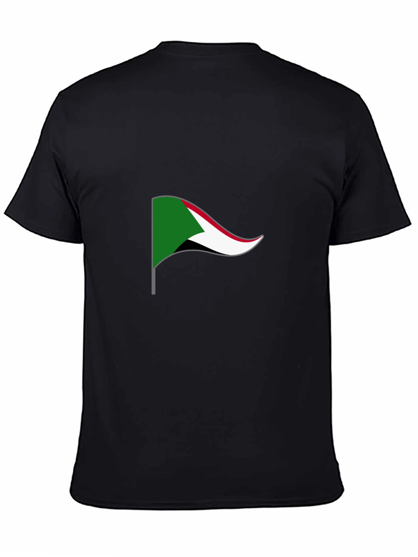 Sudan Flag Graphic Tee - Black Cotton T-Shirt