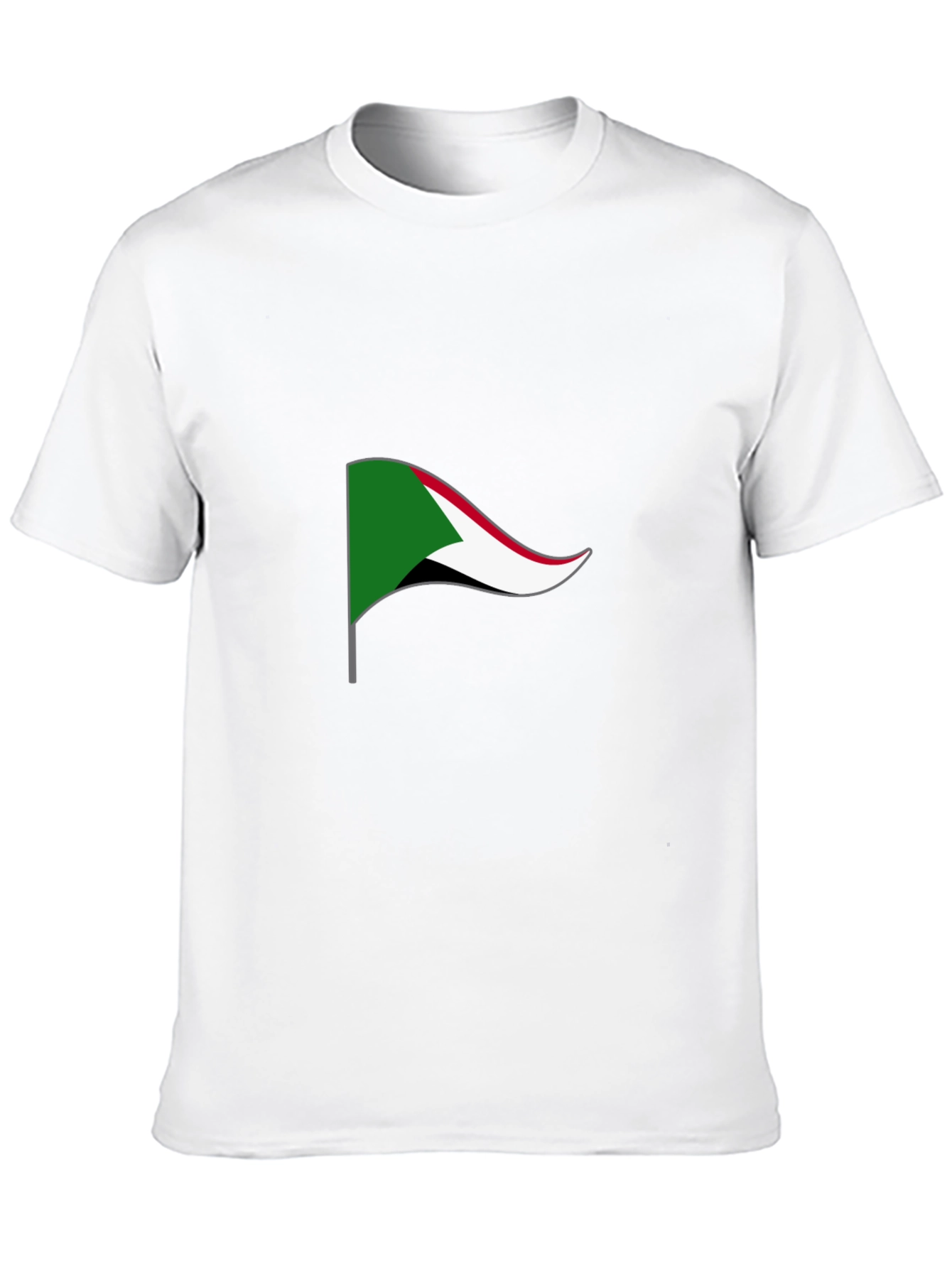 Sudan Flag Graphic Tee - Black Cotton T-Shirt