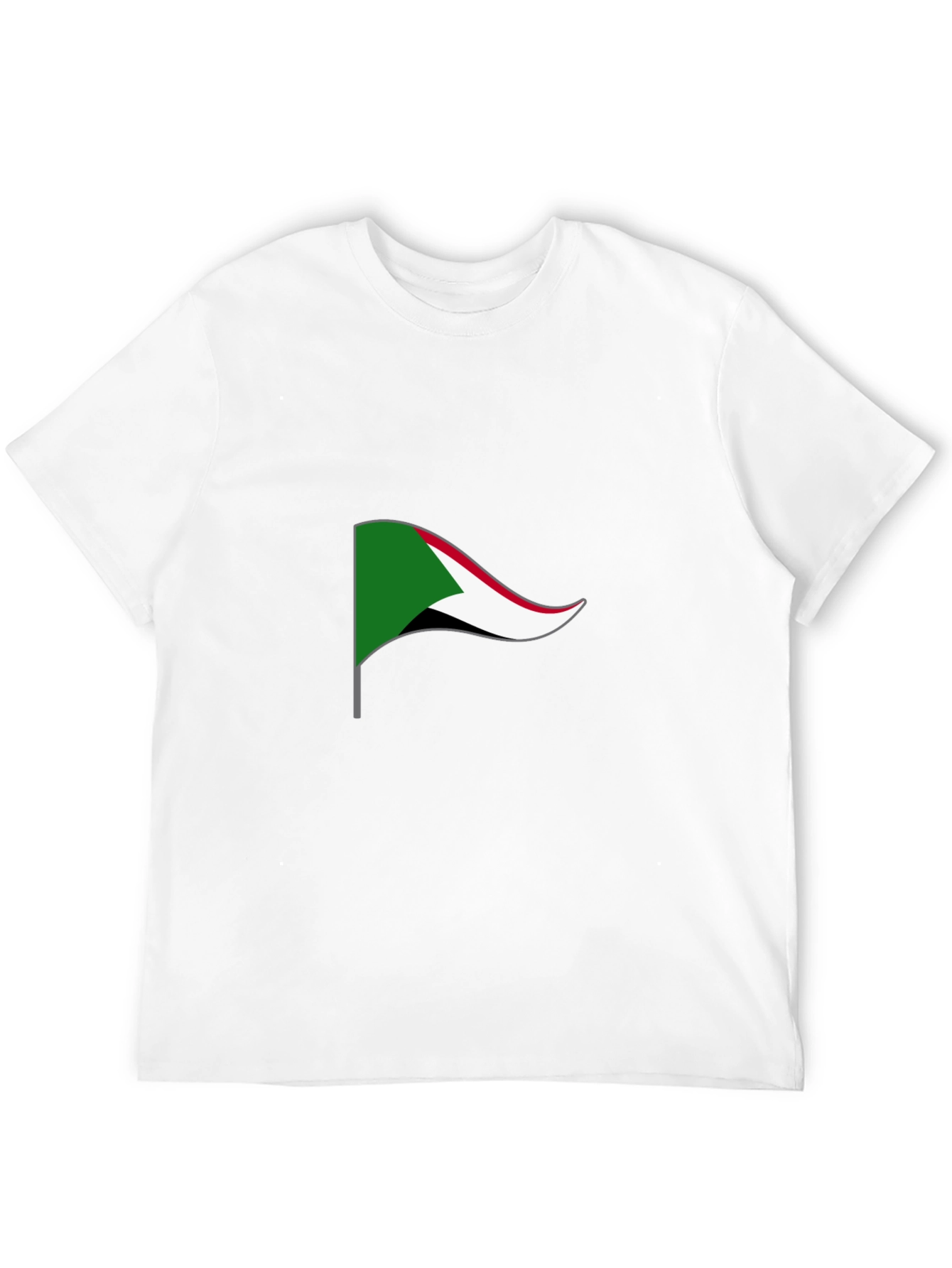 Sudan Flag Graphic Tee - Black Cotton T-Shirt
