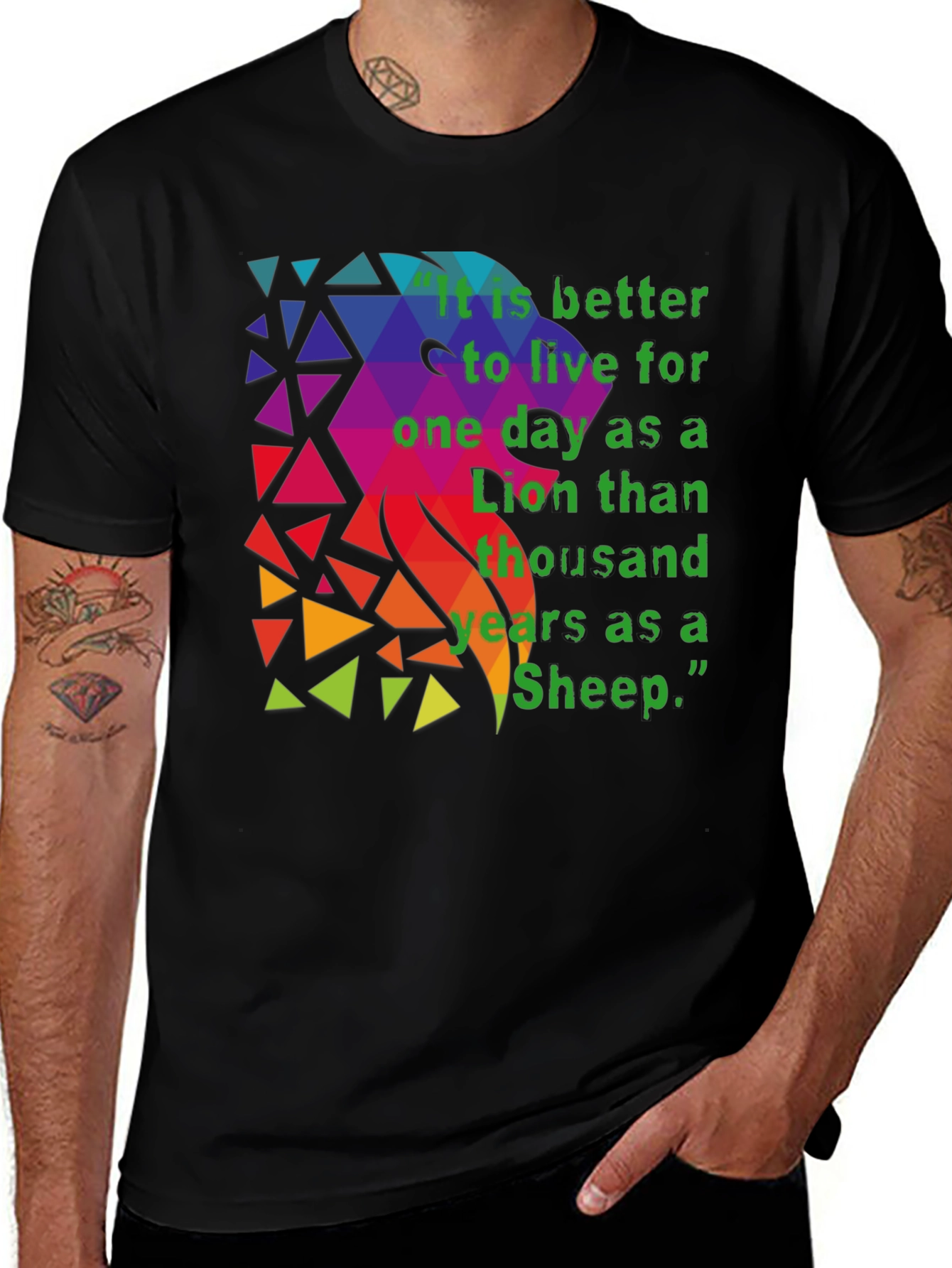 Lion Quote T-Shirt - Live as a Lion