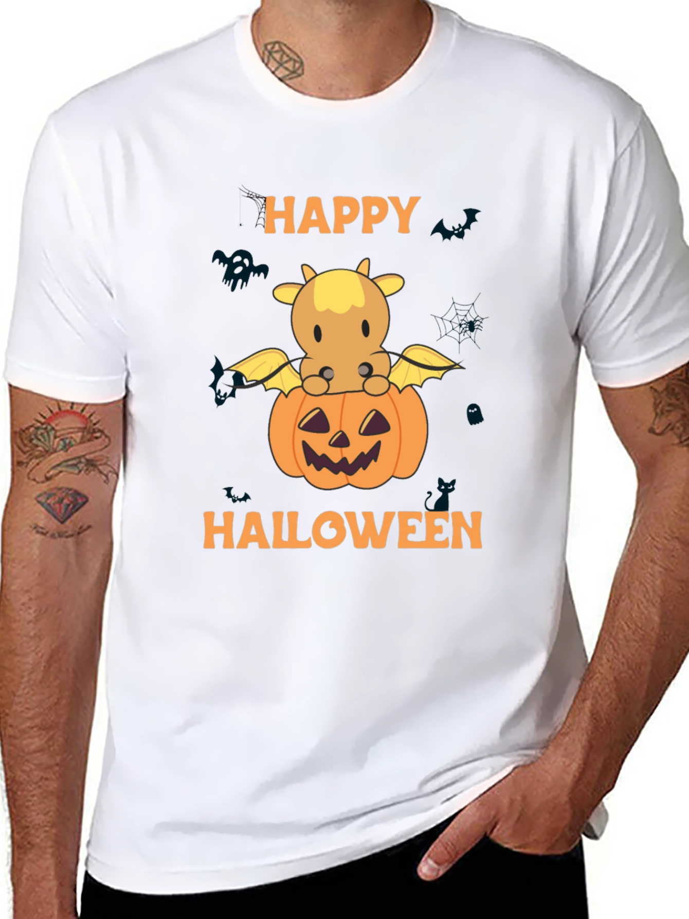 Happy Halloween Cow & Pumpkin T-Shirt