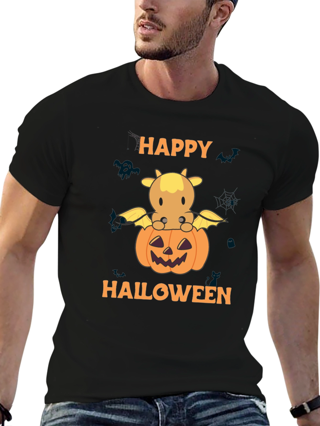 Happy Halloween Cow & Pumpkin T-Shirt