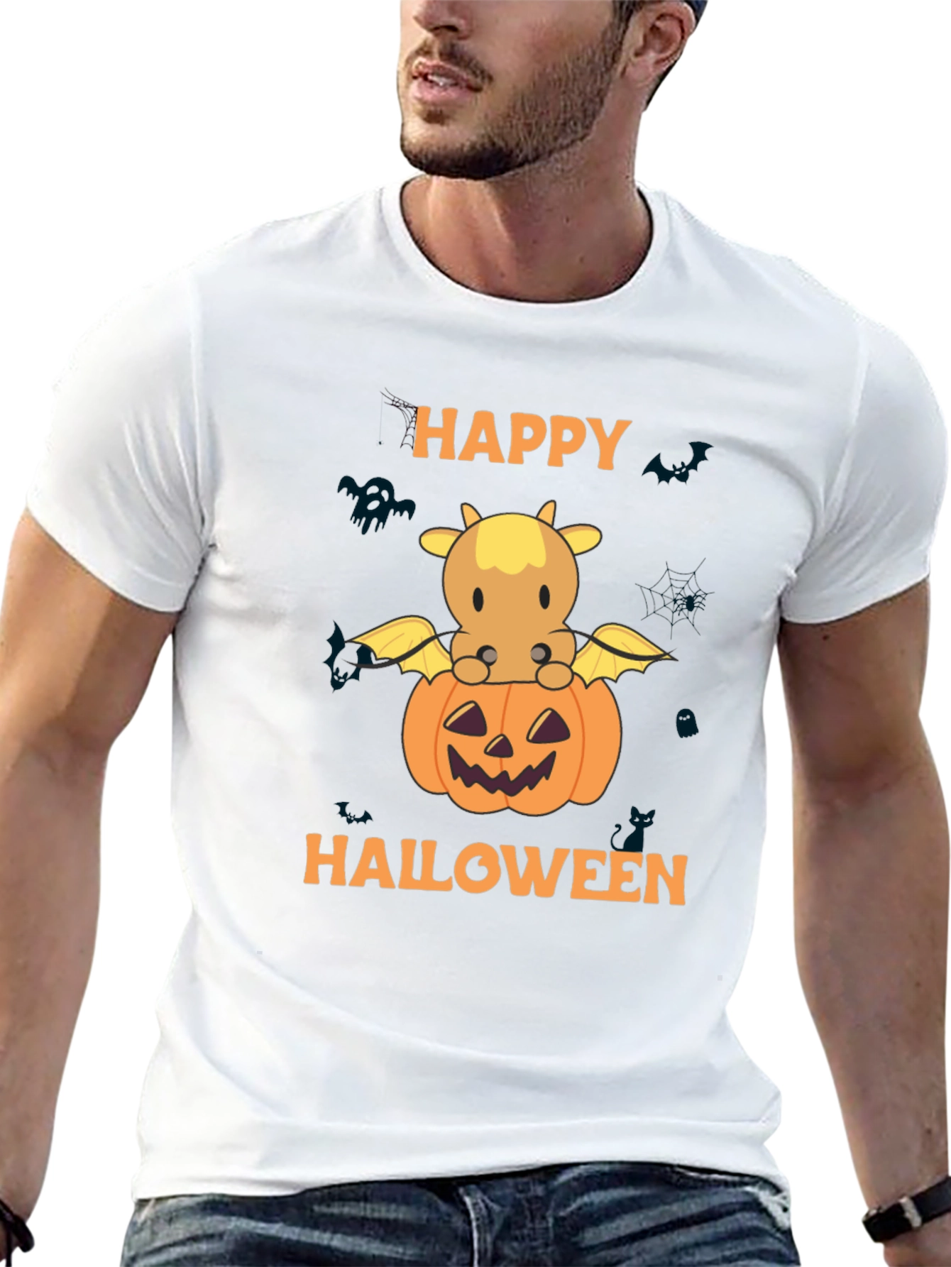 Happy Halloween Cow & Pumpkin T-Shirt
