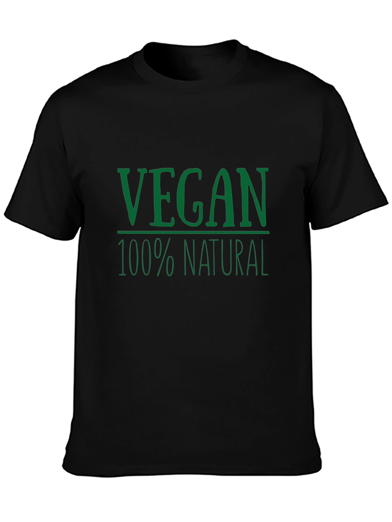 Vegan 100% Natural Graphic T-Shirt - Black