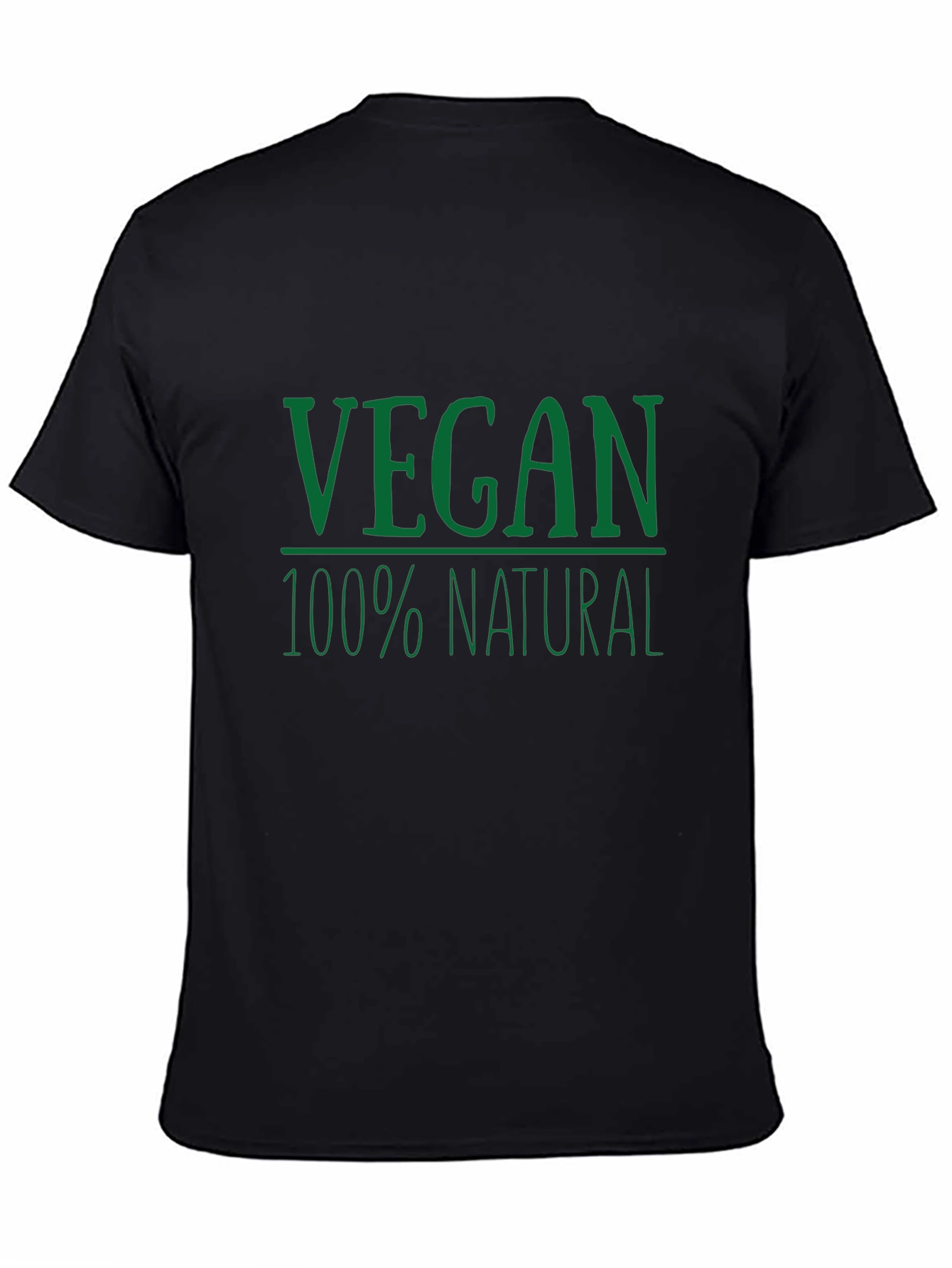Vegan 100% Natural Graphic T-Shirt - Black