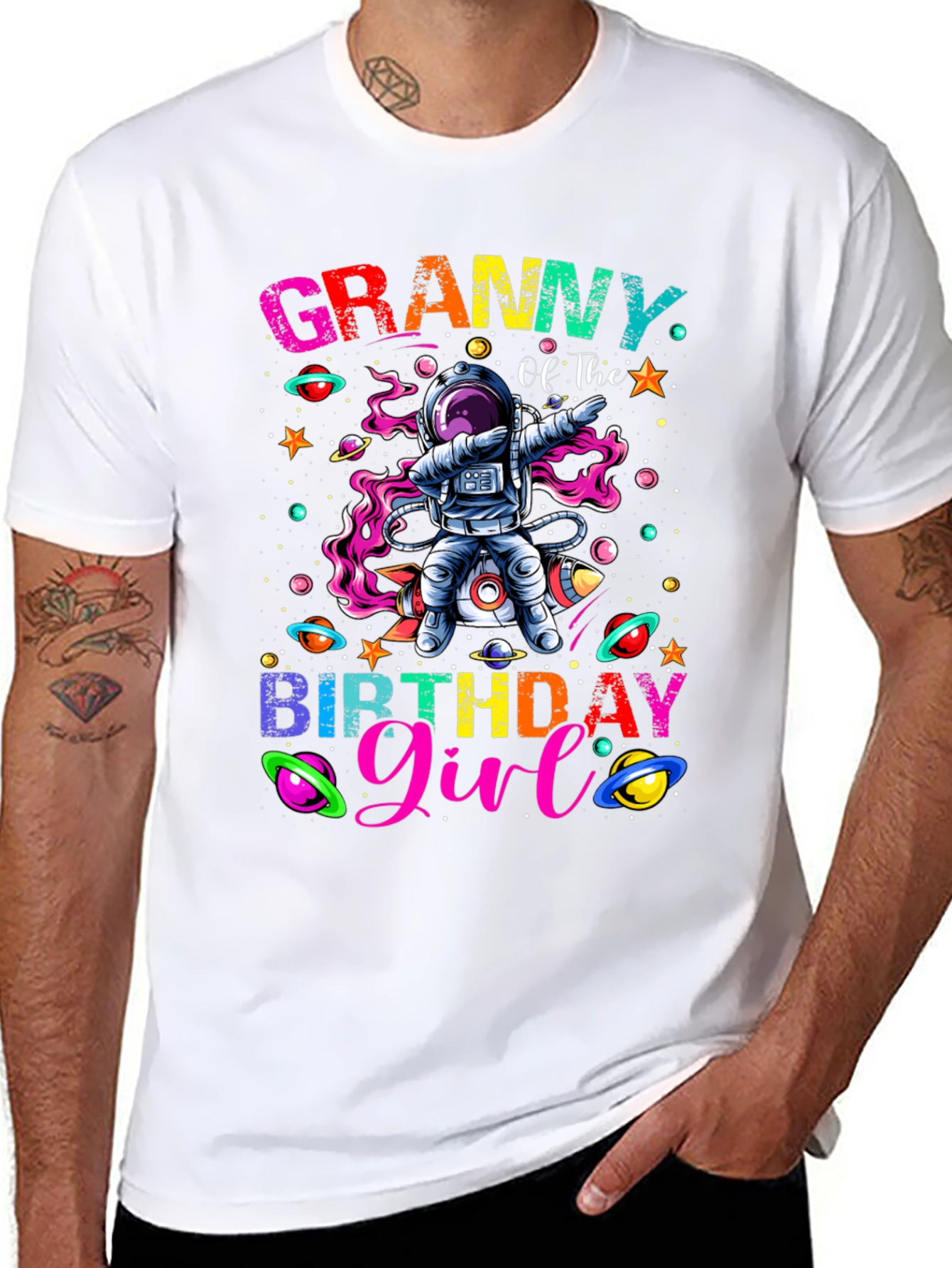 Granny Birthday Girl Space Astronaut T-Shirt