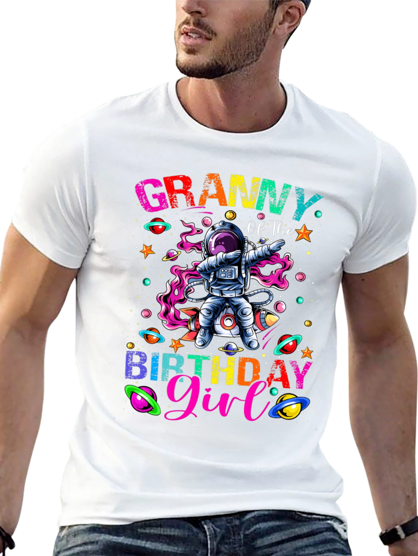 Granny Birthday Girl Space Astronaut T-Shirt
