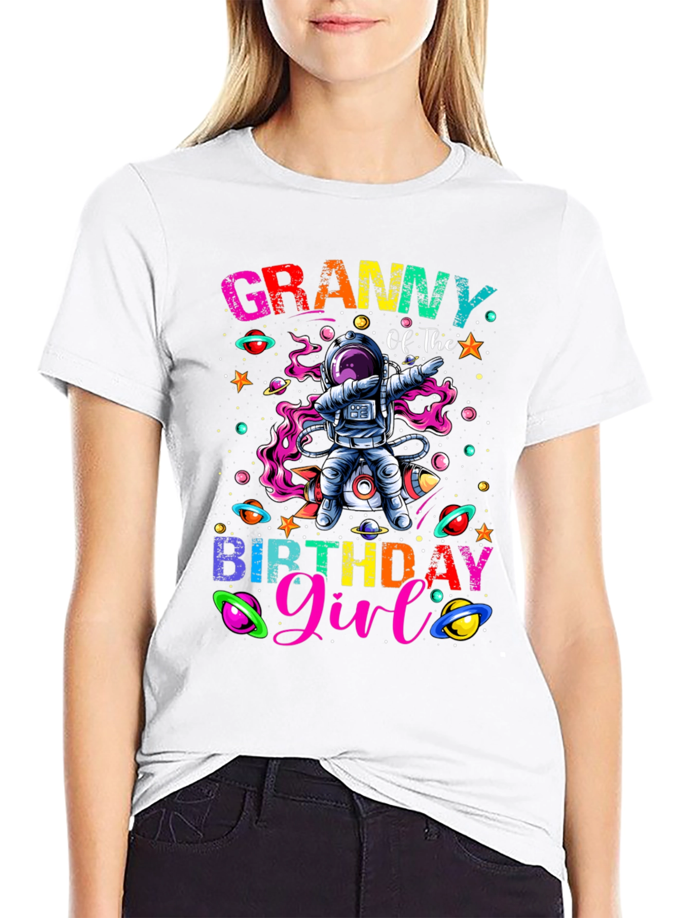 Granny Birthday Girl Space Astronaut T-Shirt