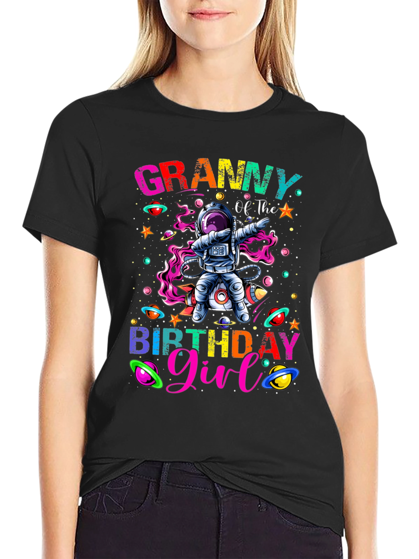 Granny Birthday Girl Space Astronaut T-Shirt