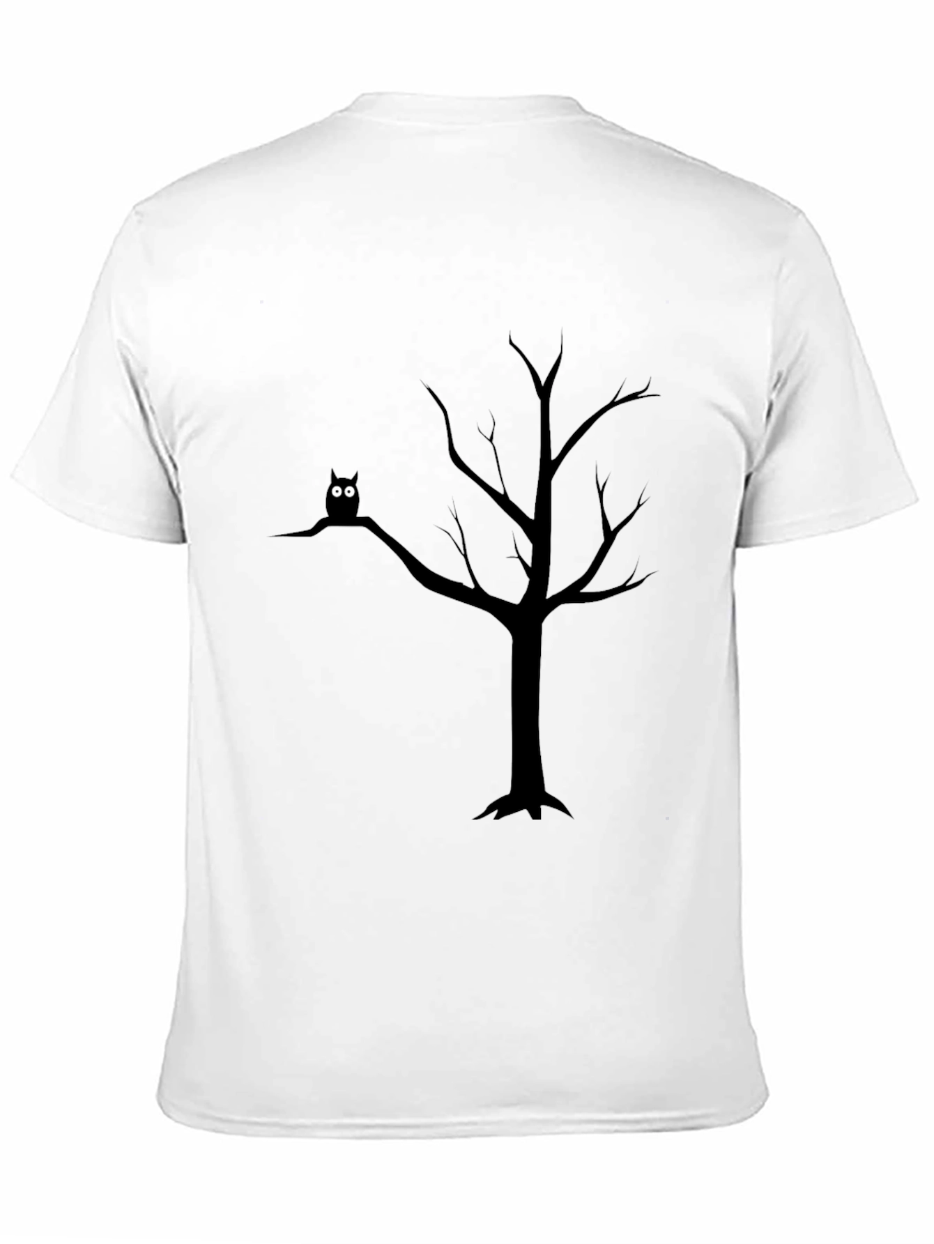 Owl in Tree Black T-Shirt - Spooky Nature Tee