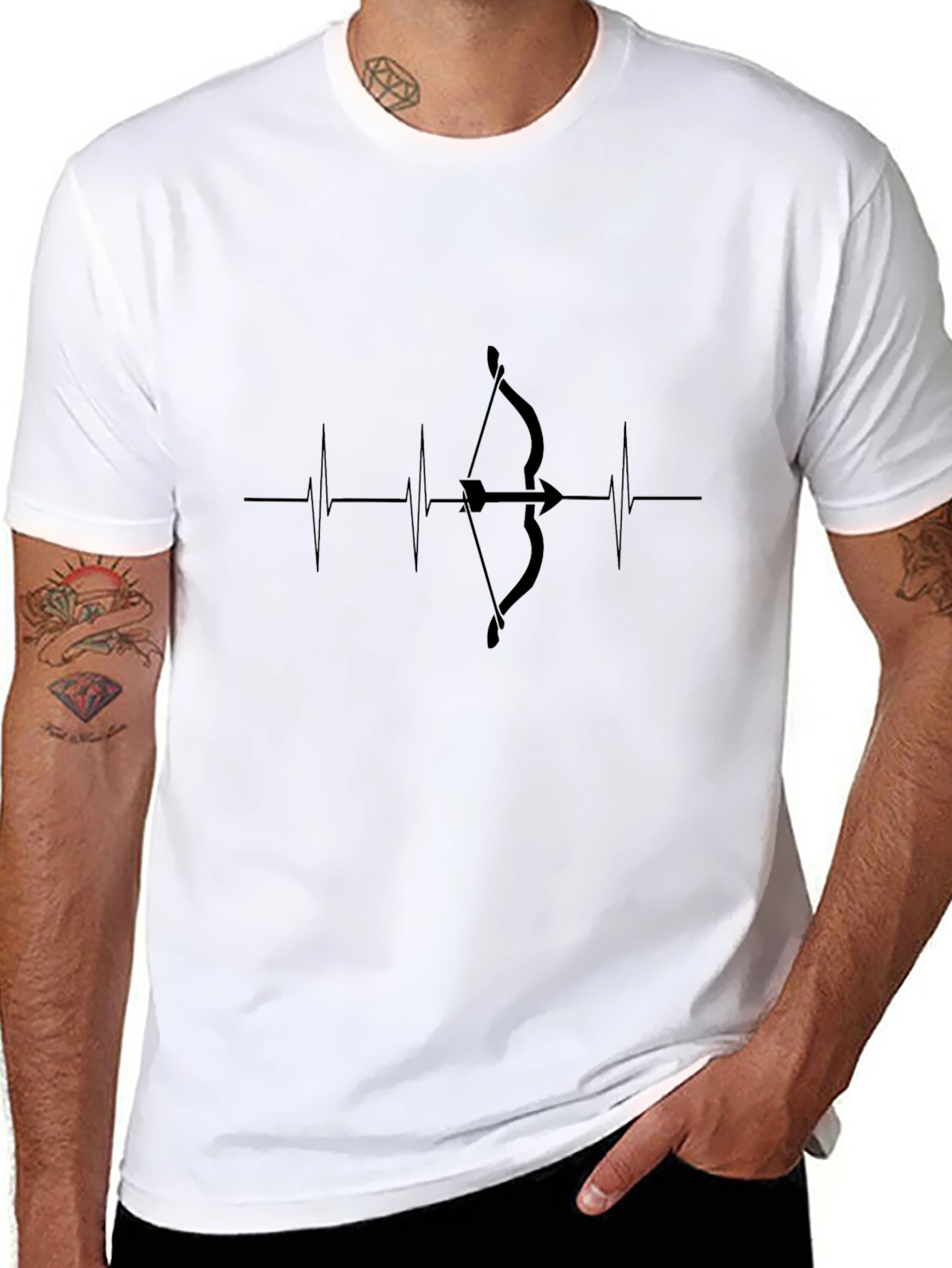 Archers Heartbeat Graphic Tee - Black Cotton T-Shirt