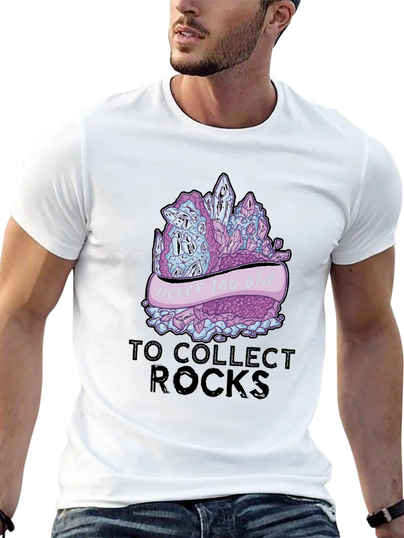 Never Too Old to Collect Rocks Graphic T-Shirt