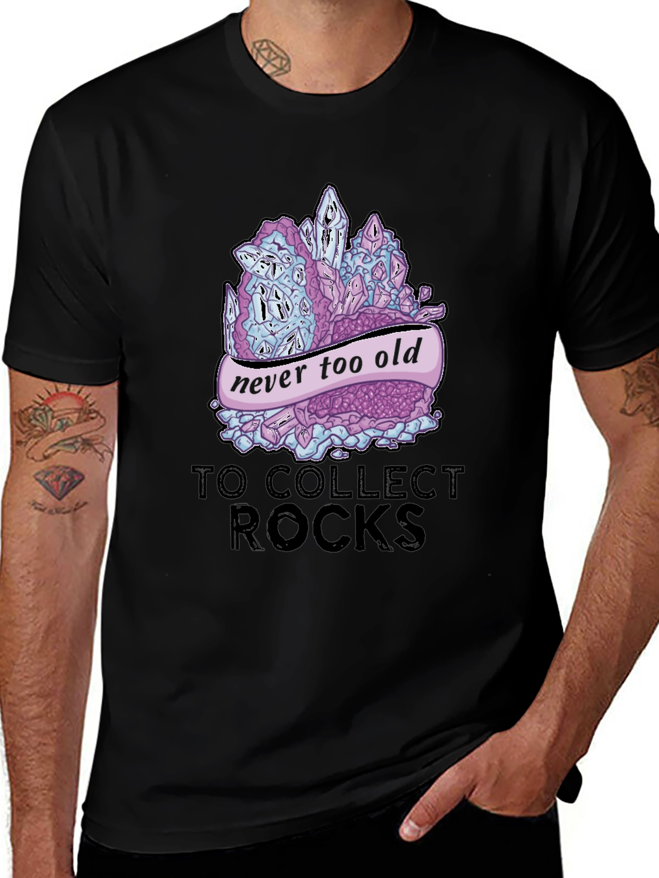 Never Too Old to Collect Rocks Graphic T-Shirt