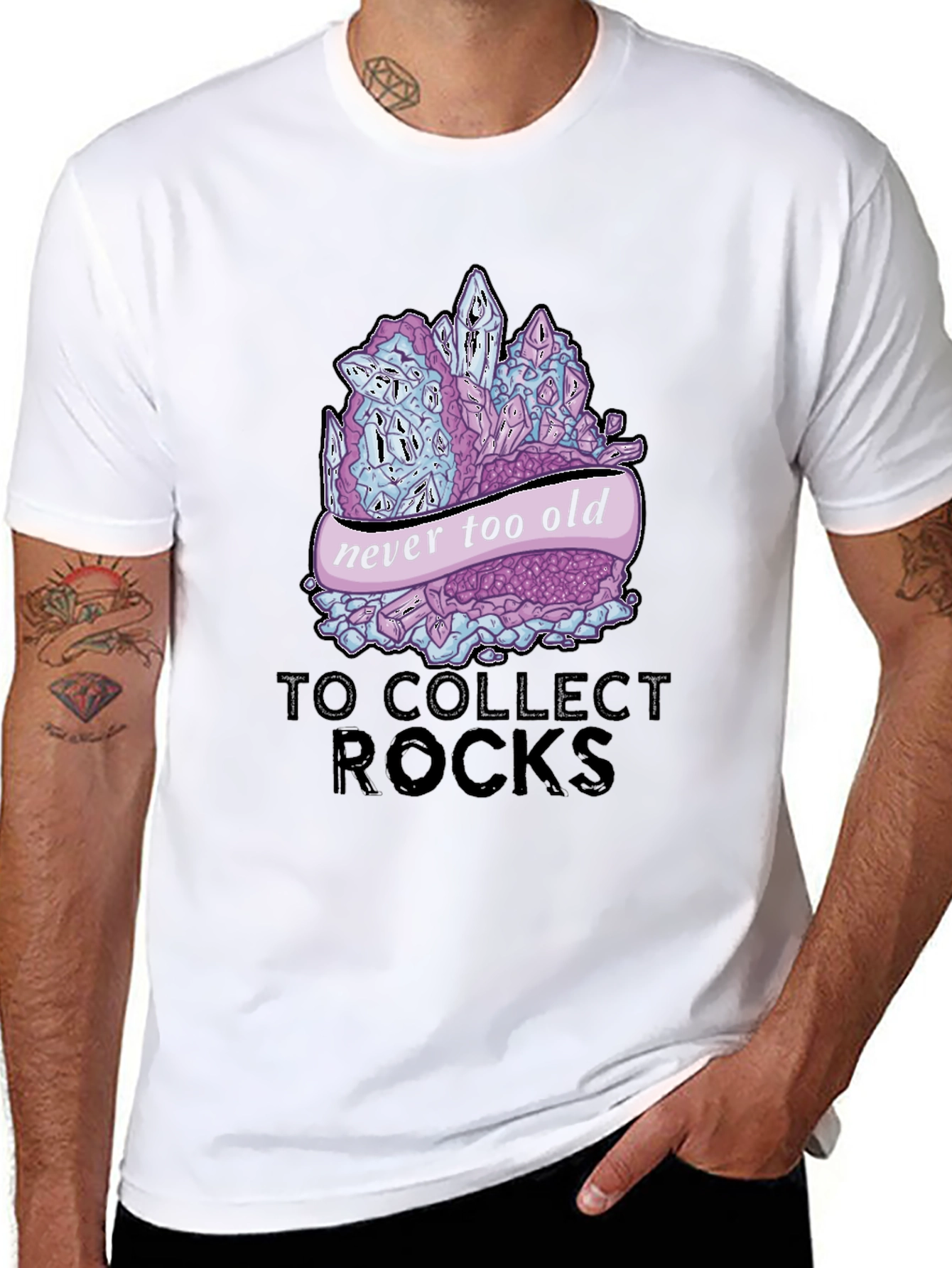 Never Too Old to Collect Rocks Graphic T-Shirt