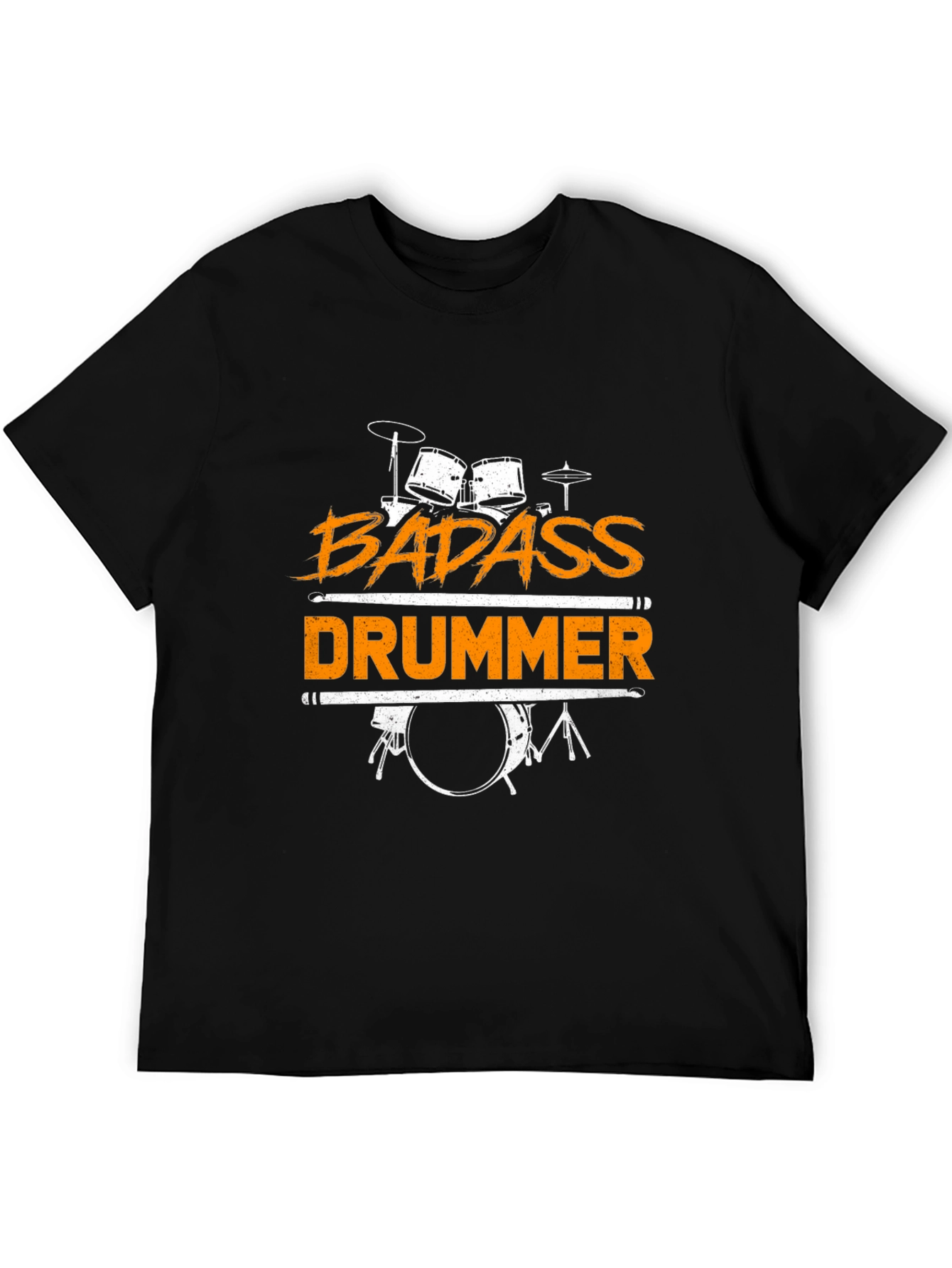 Badass Drummer Graphic Tee - Black