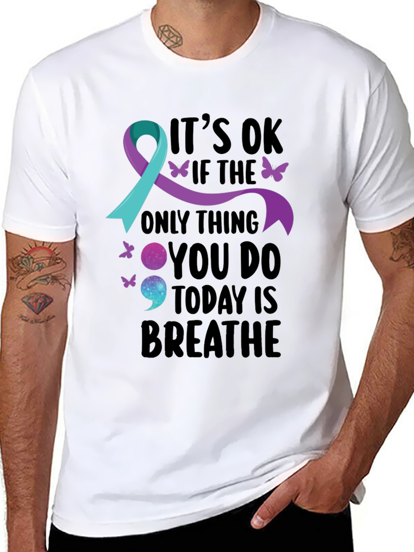 Its OK Breathe Mental Health Awareness T-Shirt