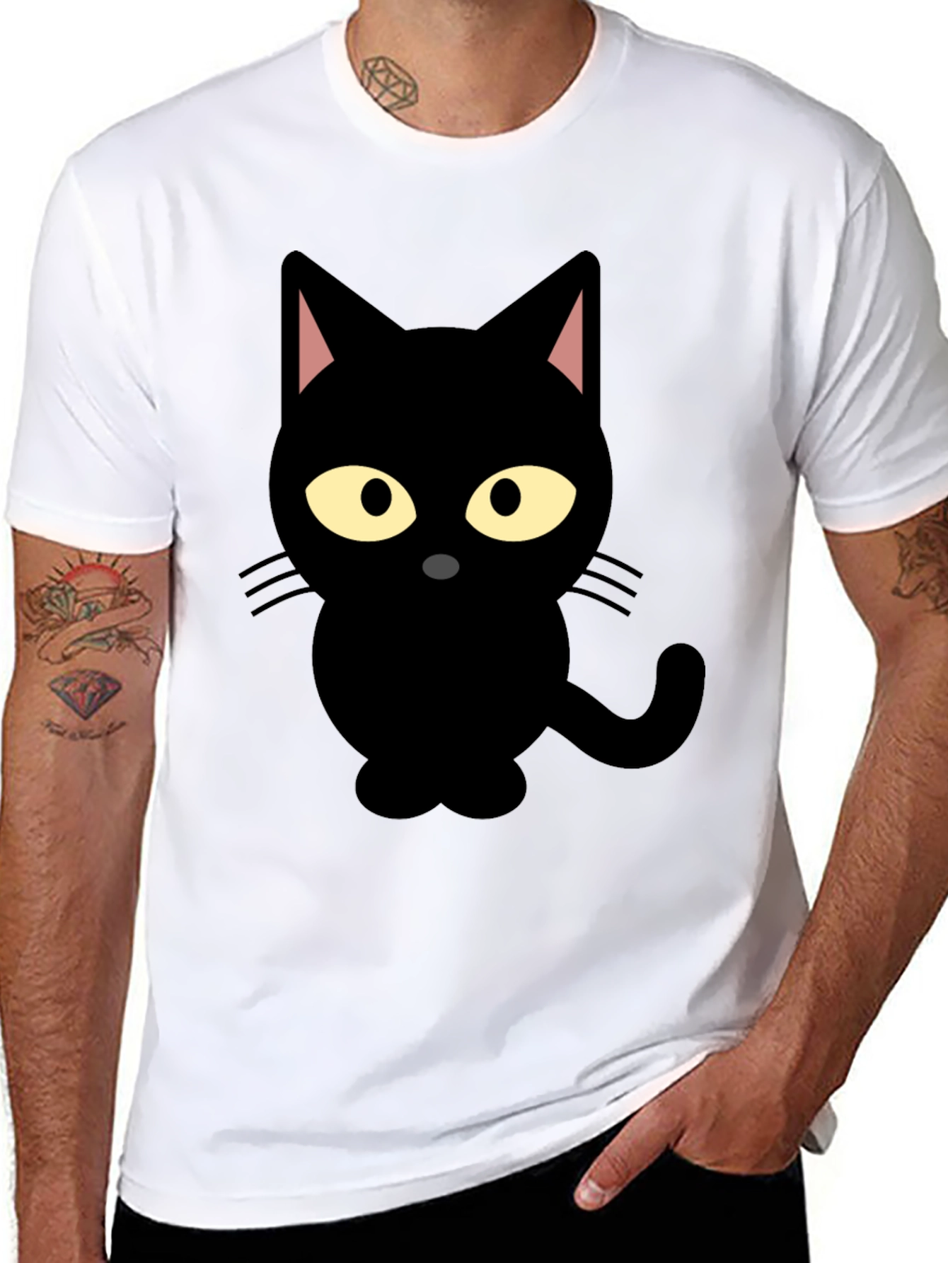 Black Cat Graphic Tee - Mens Short Sleeve