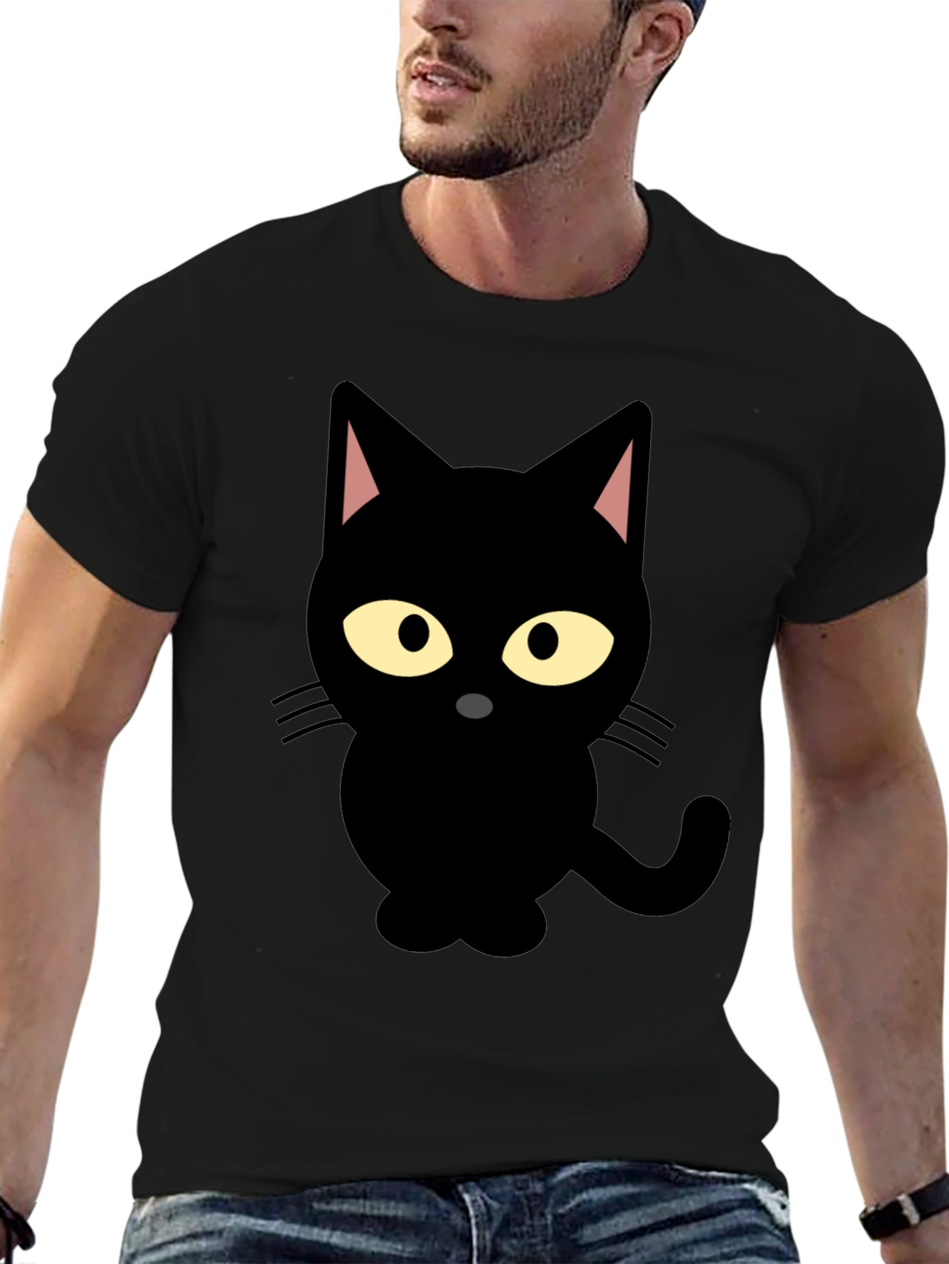 Black Cat Graphic Tee - Mens Short Sleeve