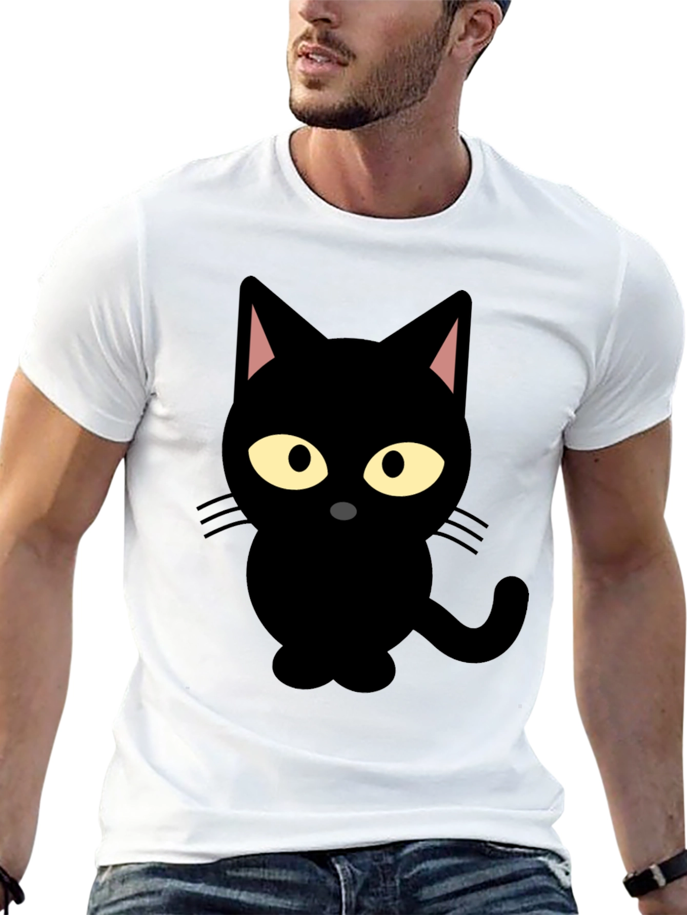 Black Cat Graphic Tee - Mens Short Sleeve