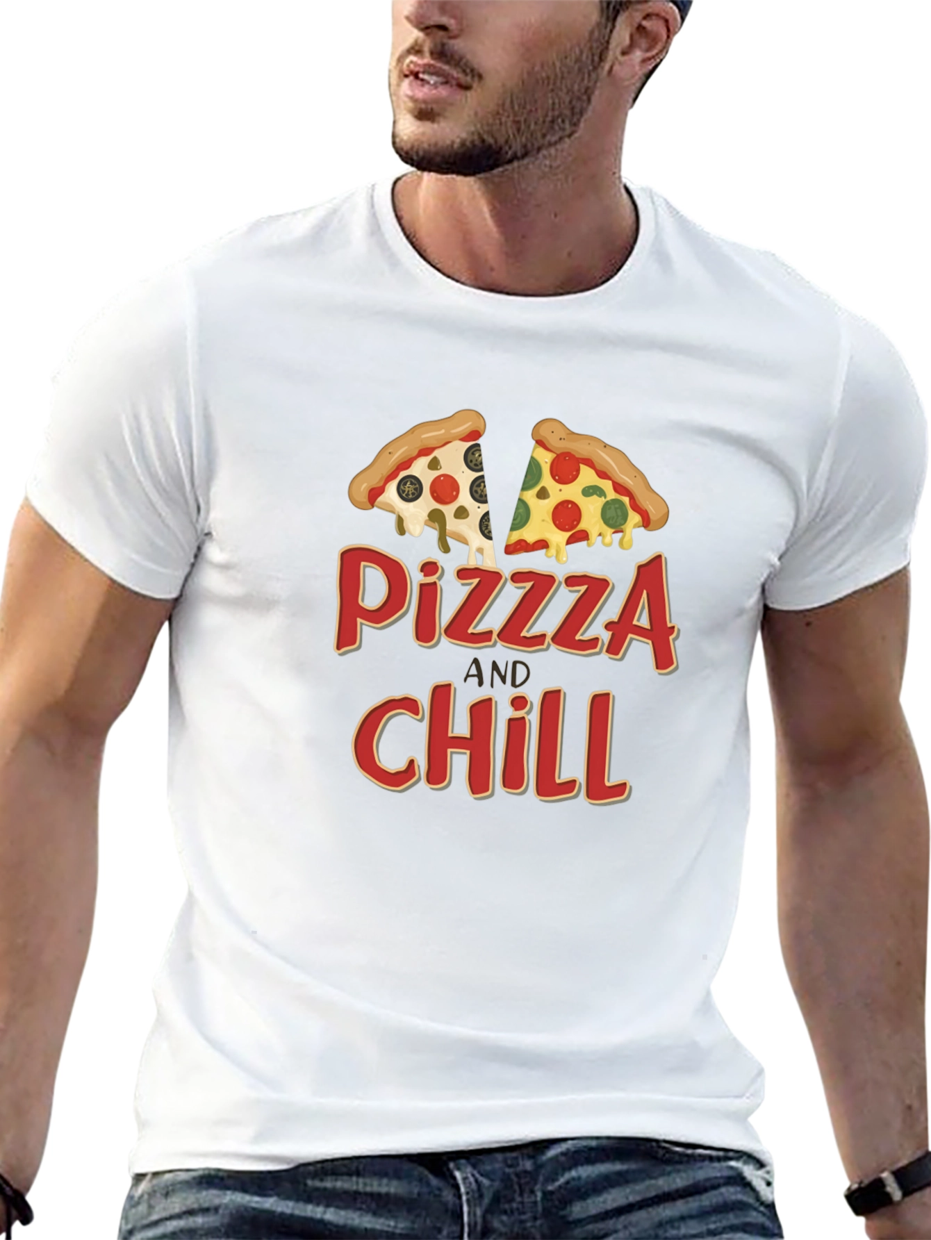 Pizza and Chill Graphic Tee - Black Unisex T-Shirt