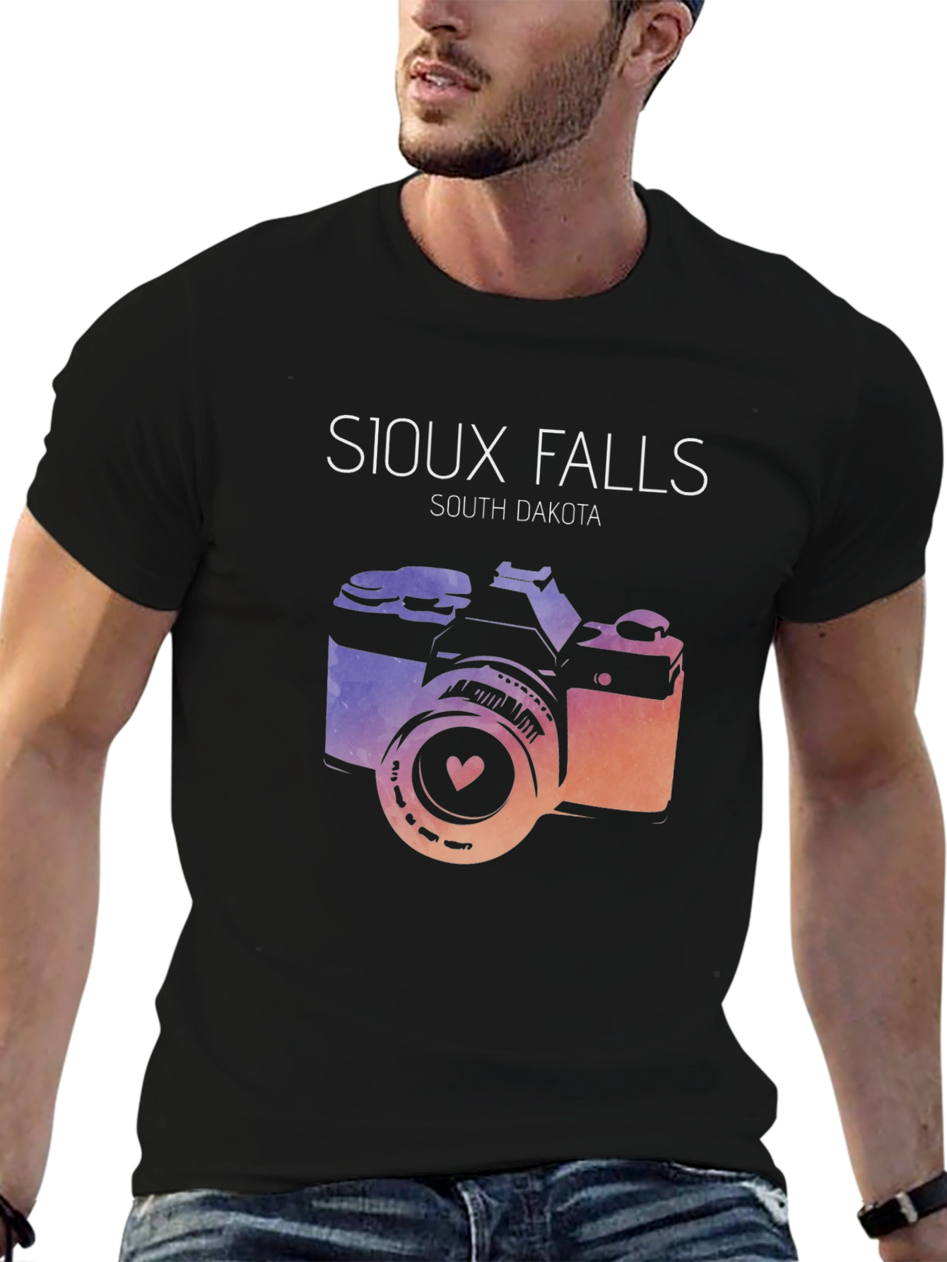 Sioux Falls South Dakota Camera Graphic T-Shirt