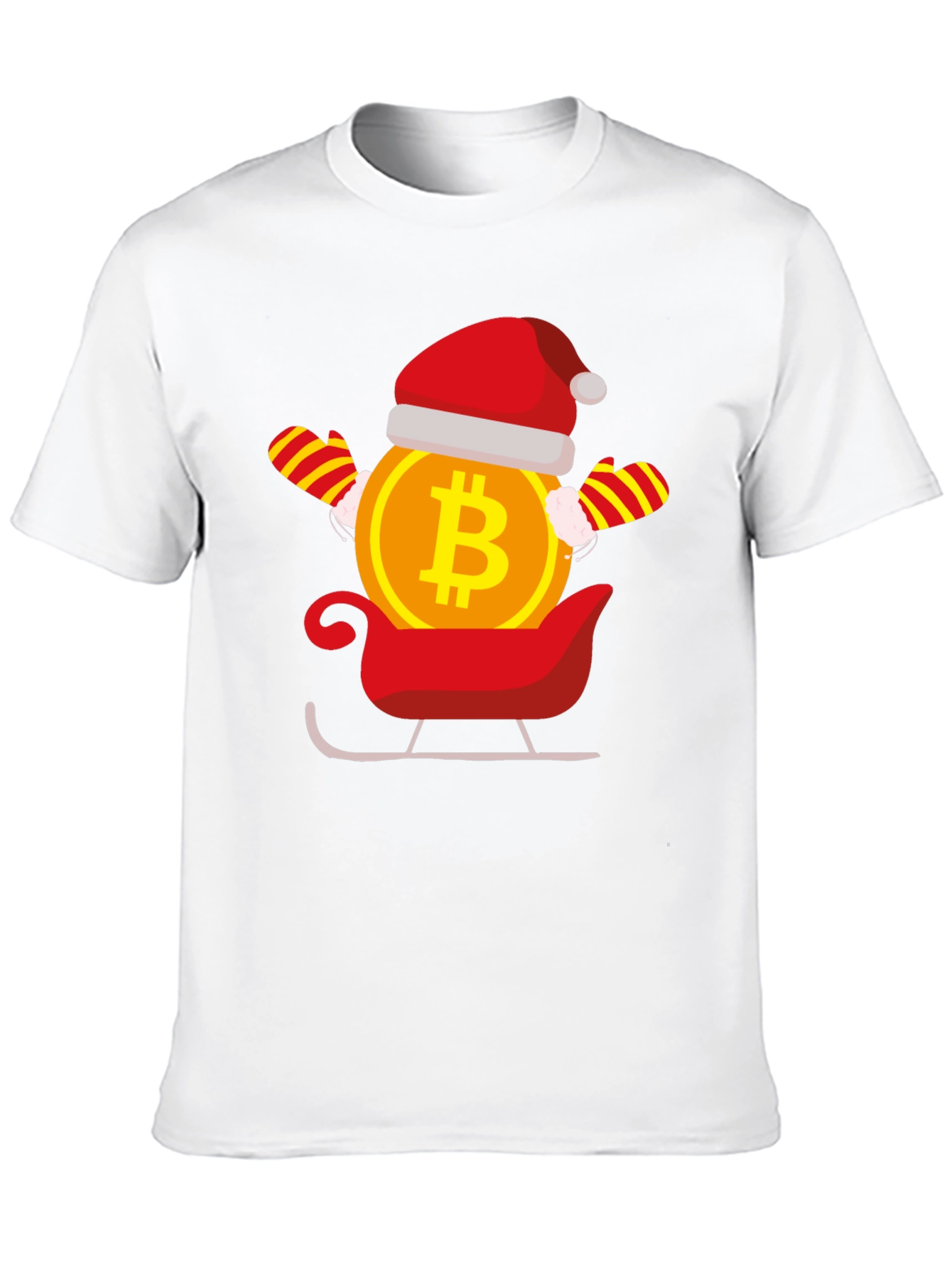 Bitcoin Santa Sleigh Black T-Shirt