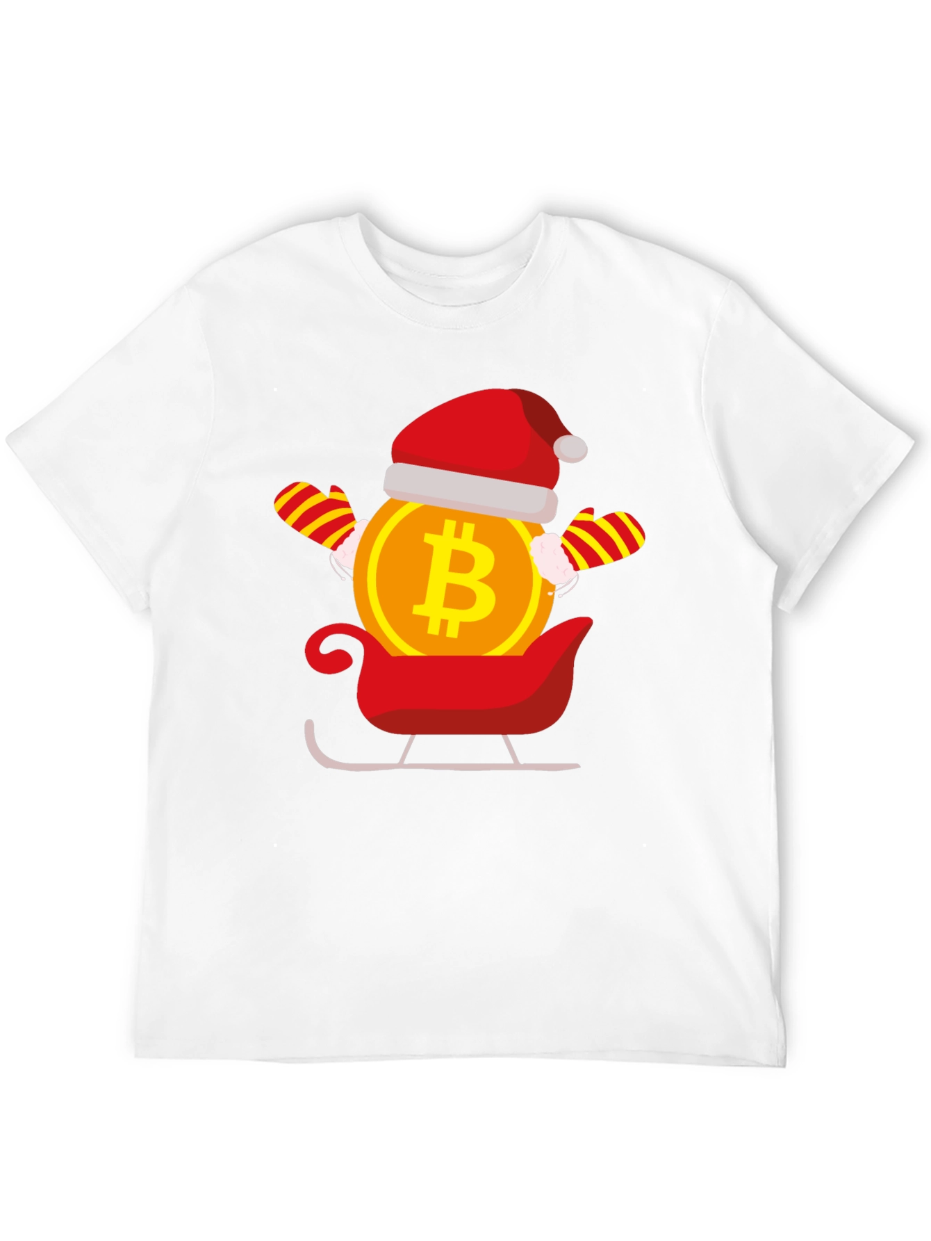 Bitcoin Santa Sleigh Black T-Shirt