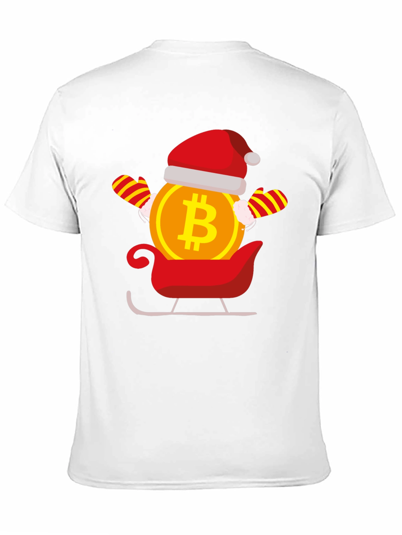 Bitcoin Santa Sleigh Black T-Shirt
