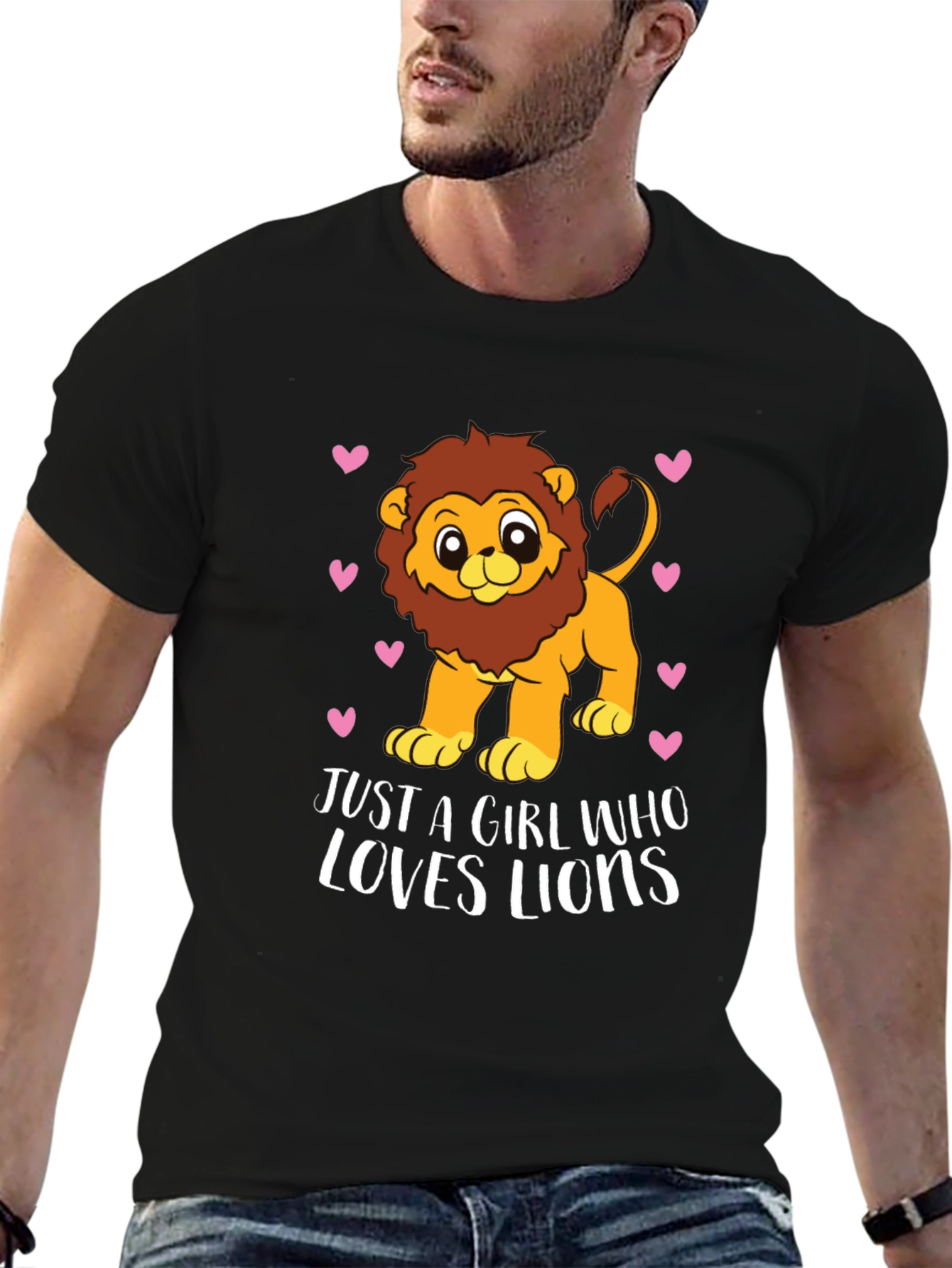 Girl Loves Lions Tee - Cute Cartoon Lion Design