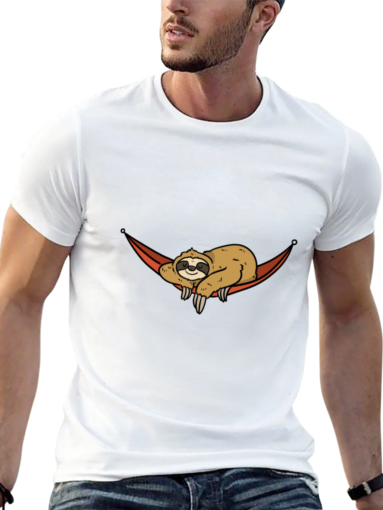 Sloth Hammock Graphic Tee - Relaxed Style