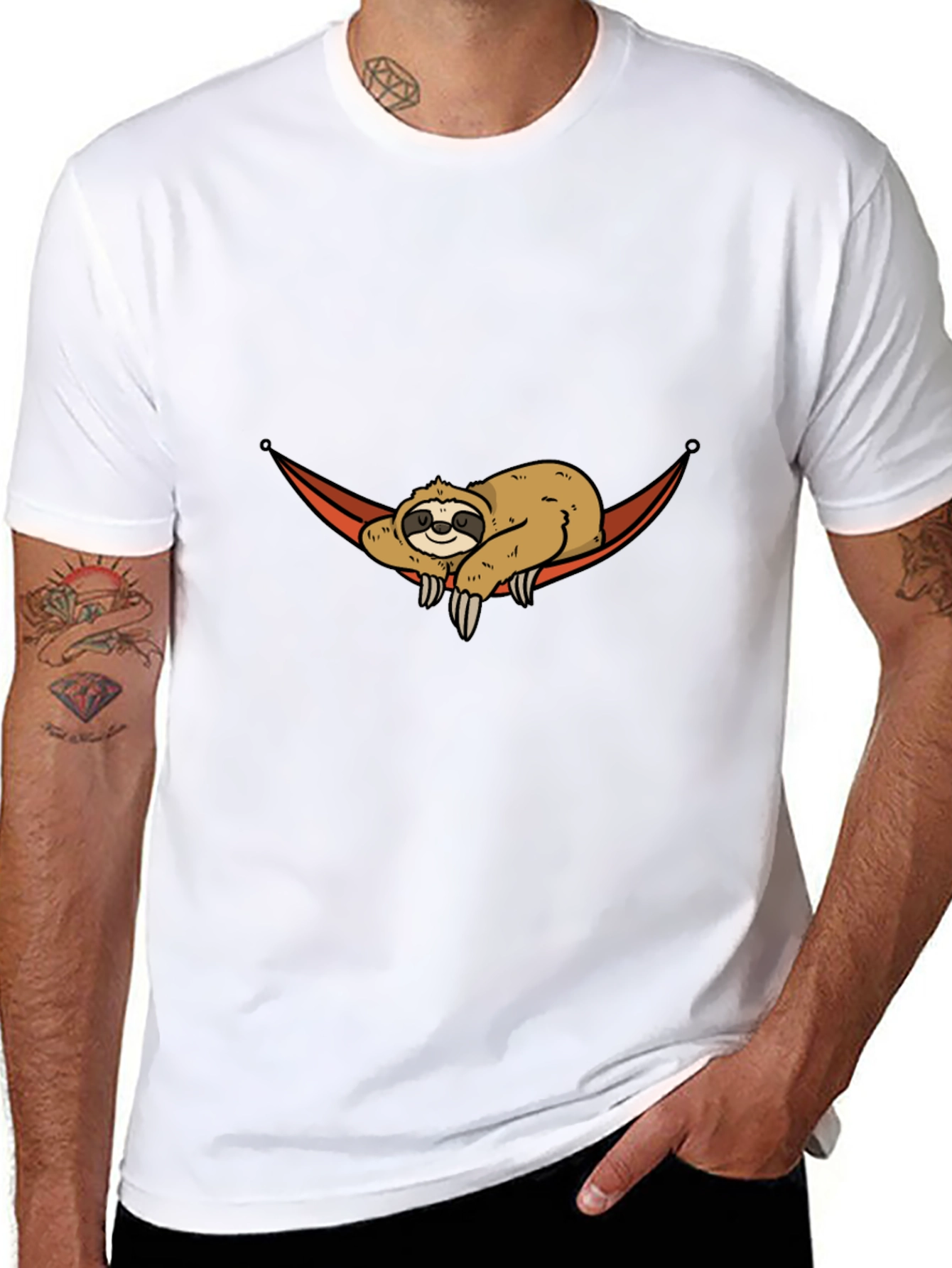 Sloth Hammock Graphic Tee - Relaxed Style