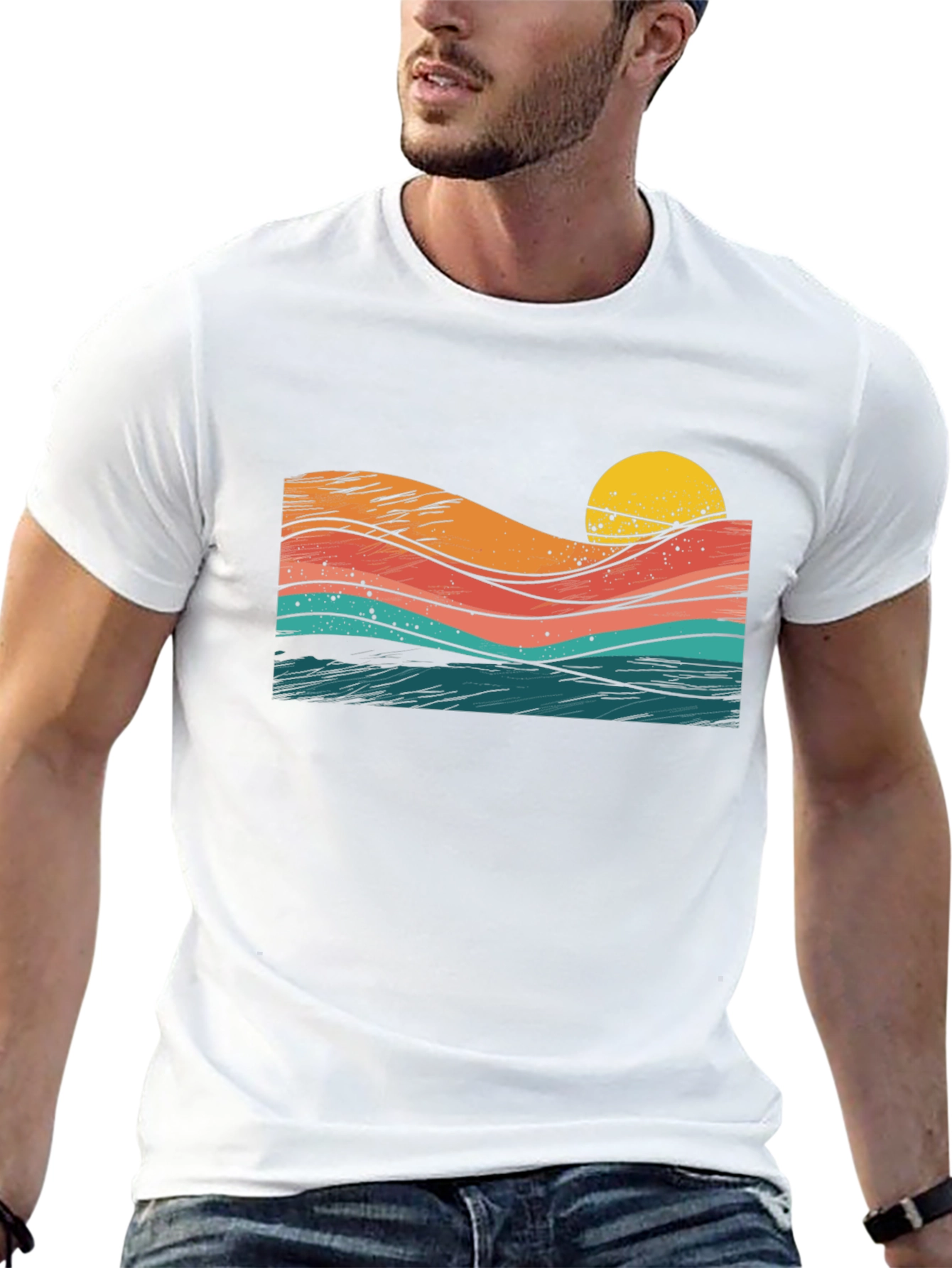 Sunset Waves Graphic Tee