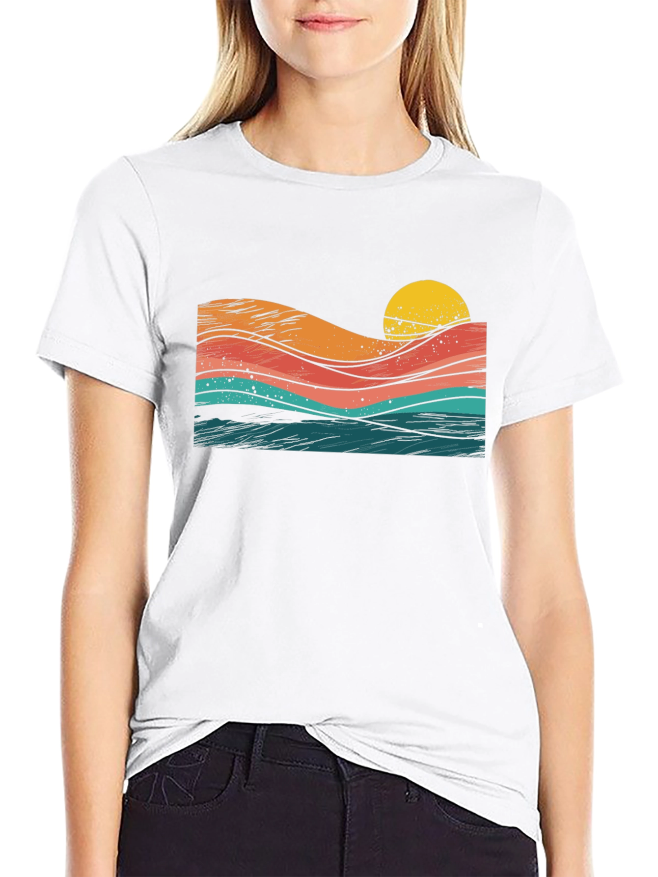 Sunset Waves Graphic Tee