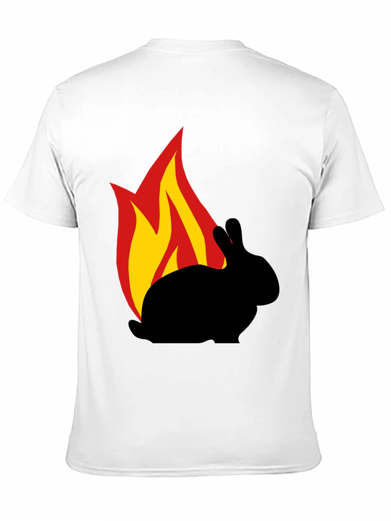 Burning Rabbit Graphic Tee - Black Cotton T-Shirt