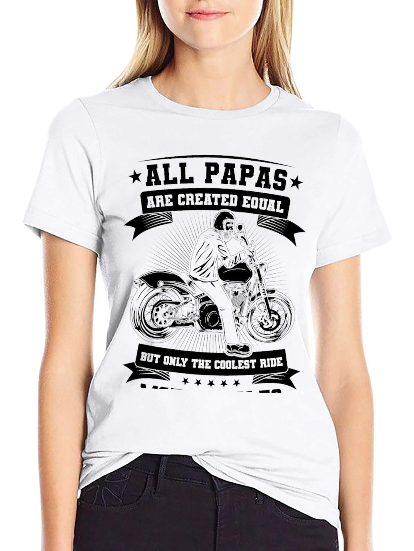 All Papas Are Created Equal Biker T-Shirt