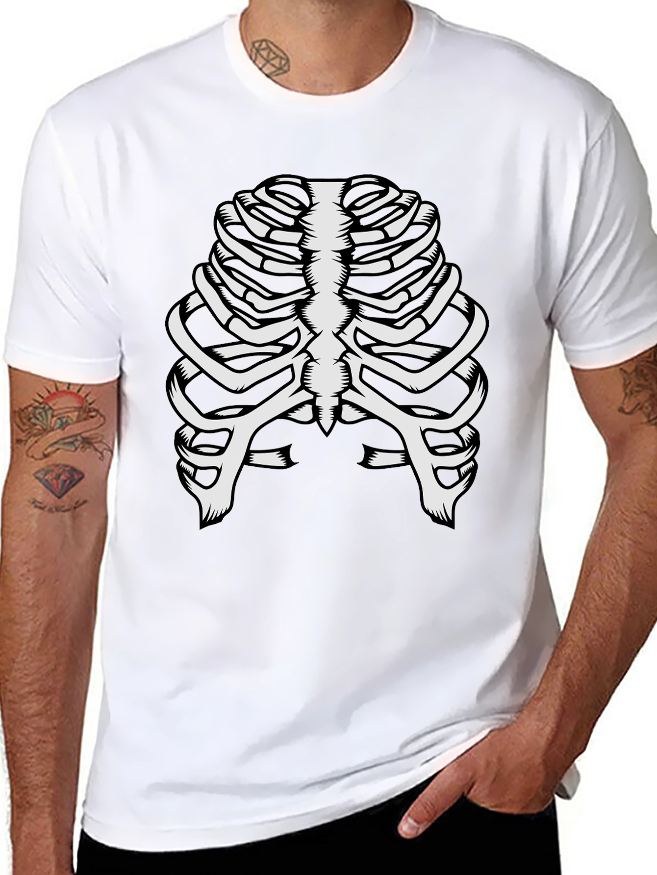 Skeleton Rib Cage T-Shirt - Halloween Costume Tee