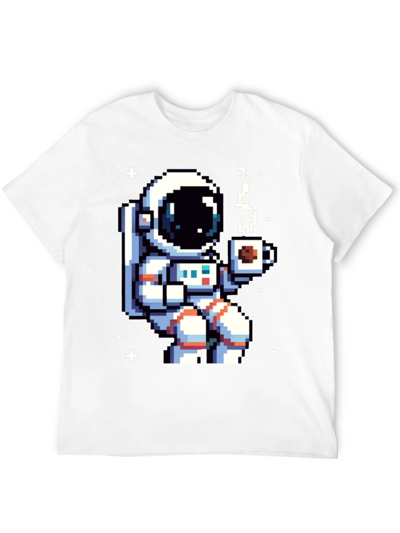 Pixel Astronaut Coffee T-Shirt - Space Lover Tee
