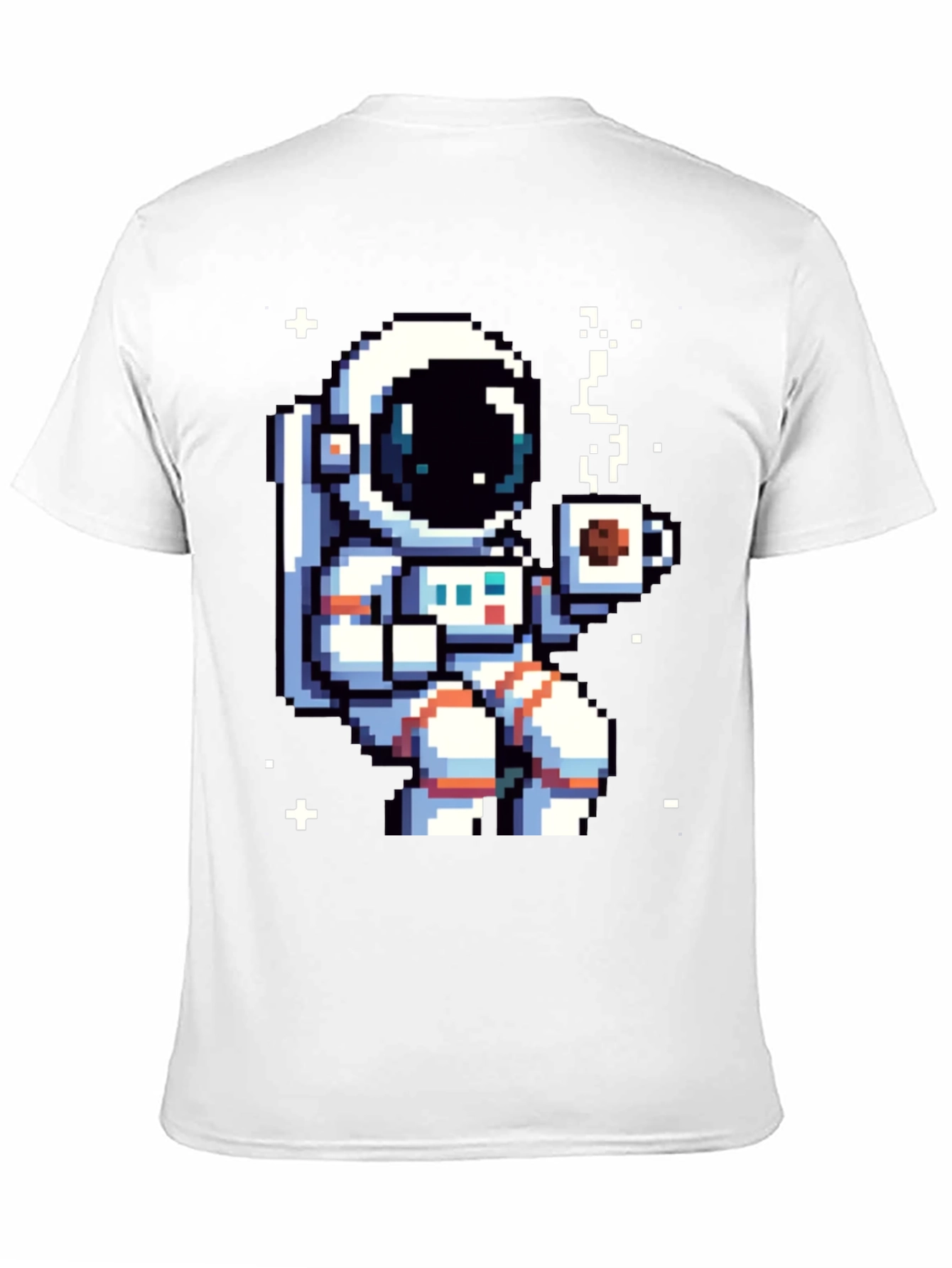 Pixel Astronaut Coffee T-Shirt - Space Lover Tee