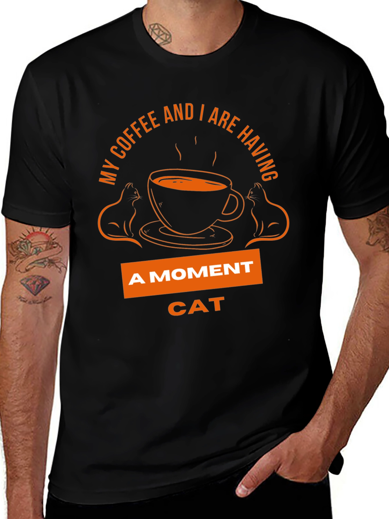 Coffee & Cat Lover T-Shirt - A Moment Cat