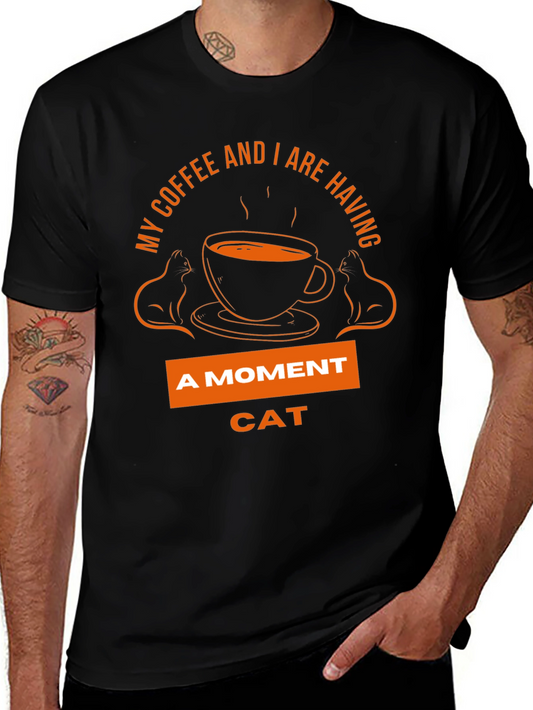 Coffee & Cat Lover T-Shirt - A Moment Cat