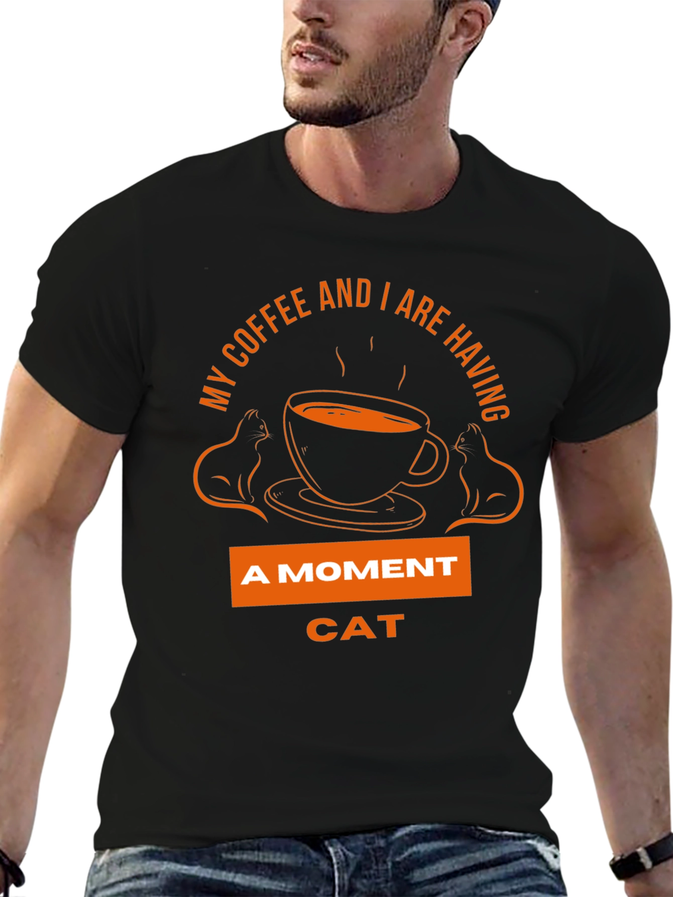 Coffee & Cat Lover T-Shirt - A Moment Cat
